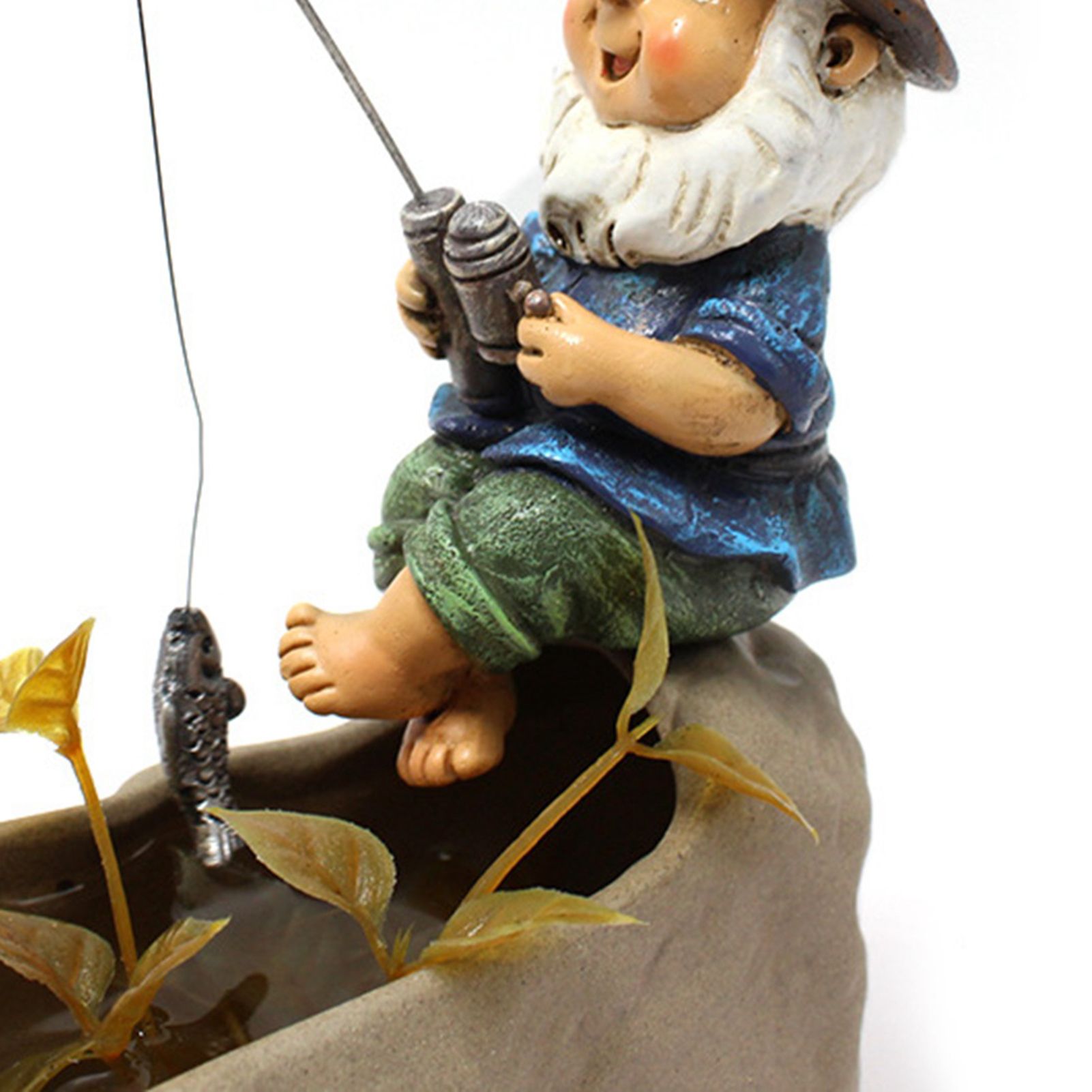 Fishing Man Figurine Bright Colors Lifelike Details Durable Resin Widely Used view 12