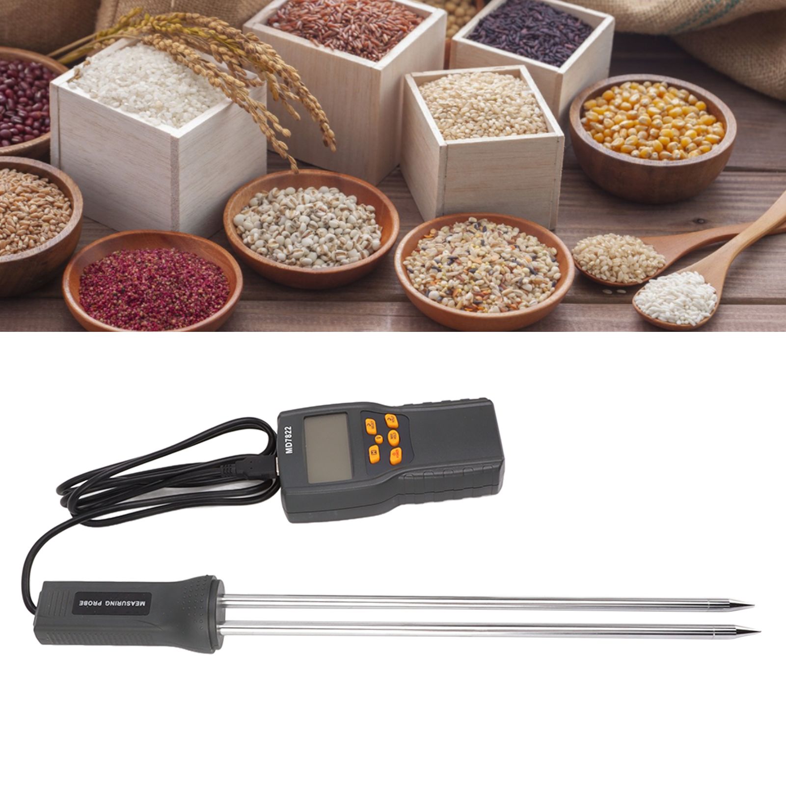 Grain Moisture Meter Tester LCD Display with Backlit Automatic Temperature view 11