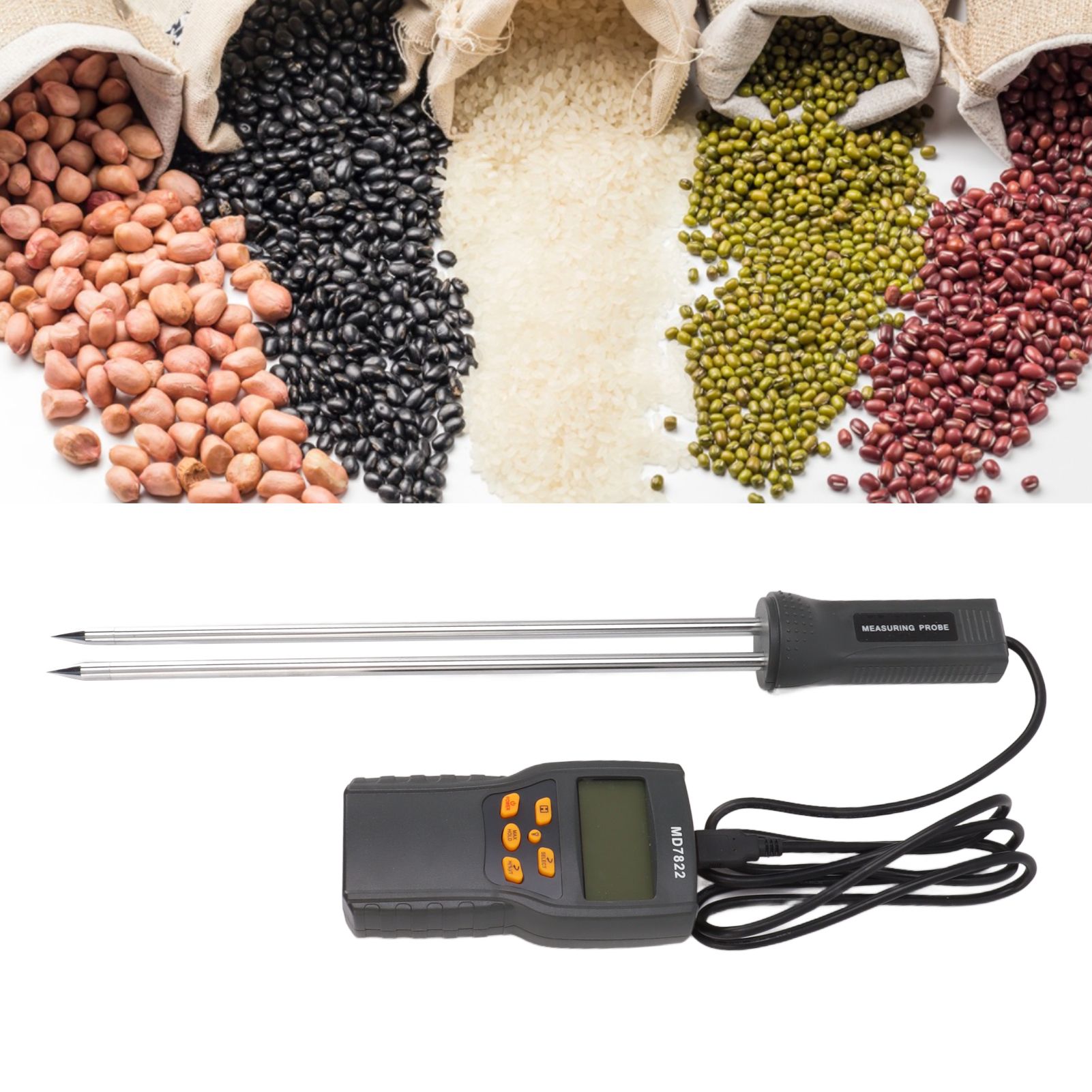 Grain Moisture Meter Tester LCD Display with Backlit Automatic Temperature view 12