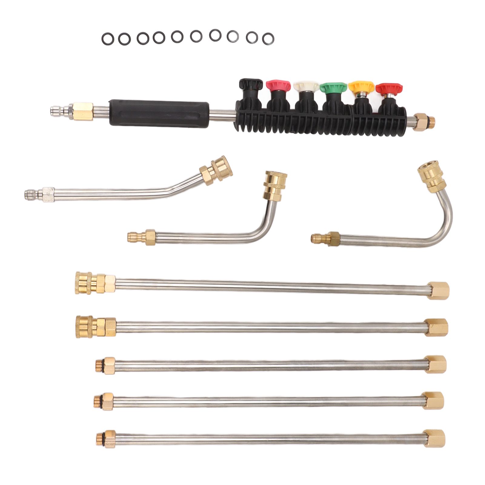 Pressure Washer Extension Wand 5 Straight Rod 3 Curve Rod Set Power Washer view 2