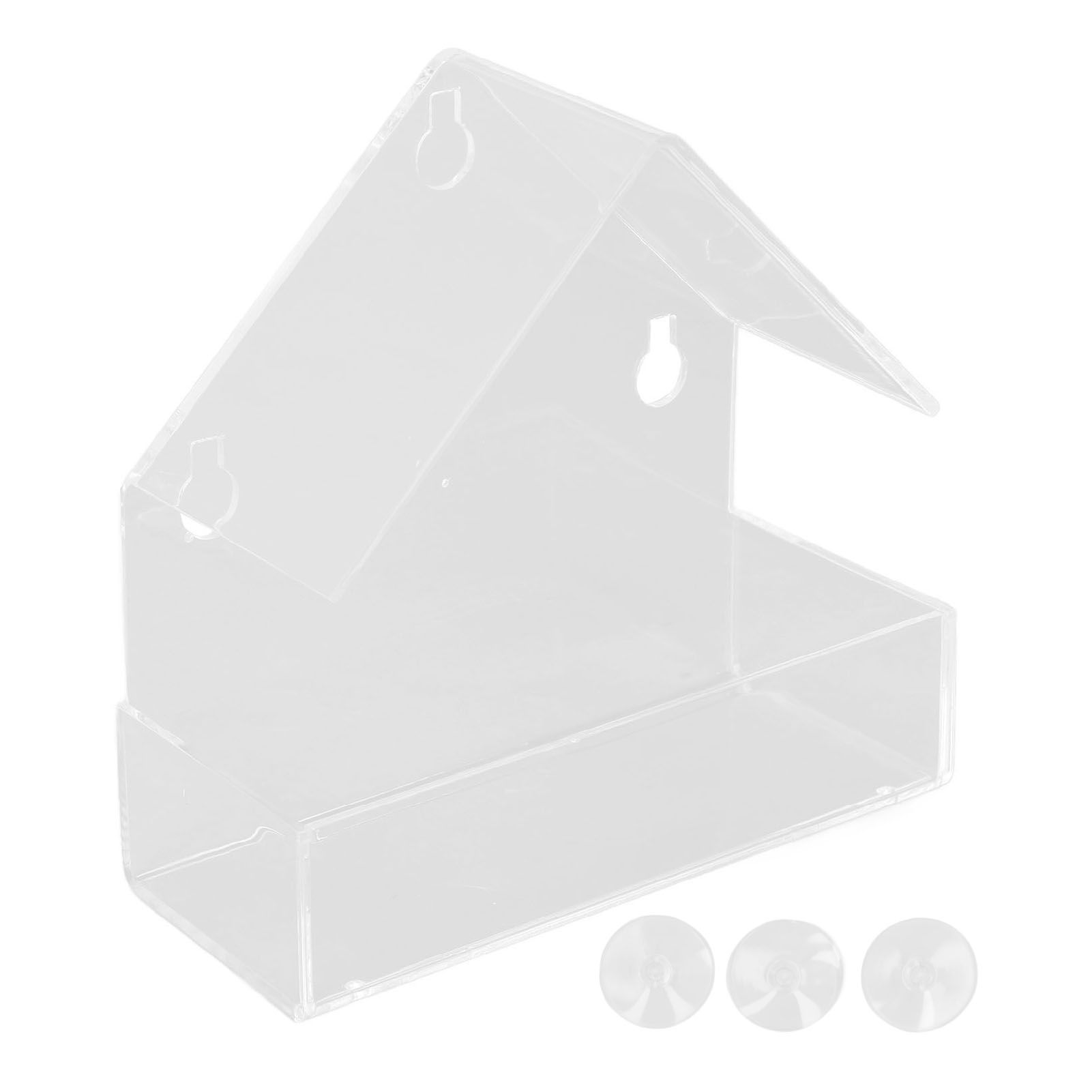 Window Bird Feeder with Suction Cup Window Acrylic Bird Feeding House Tray for