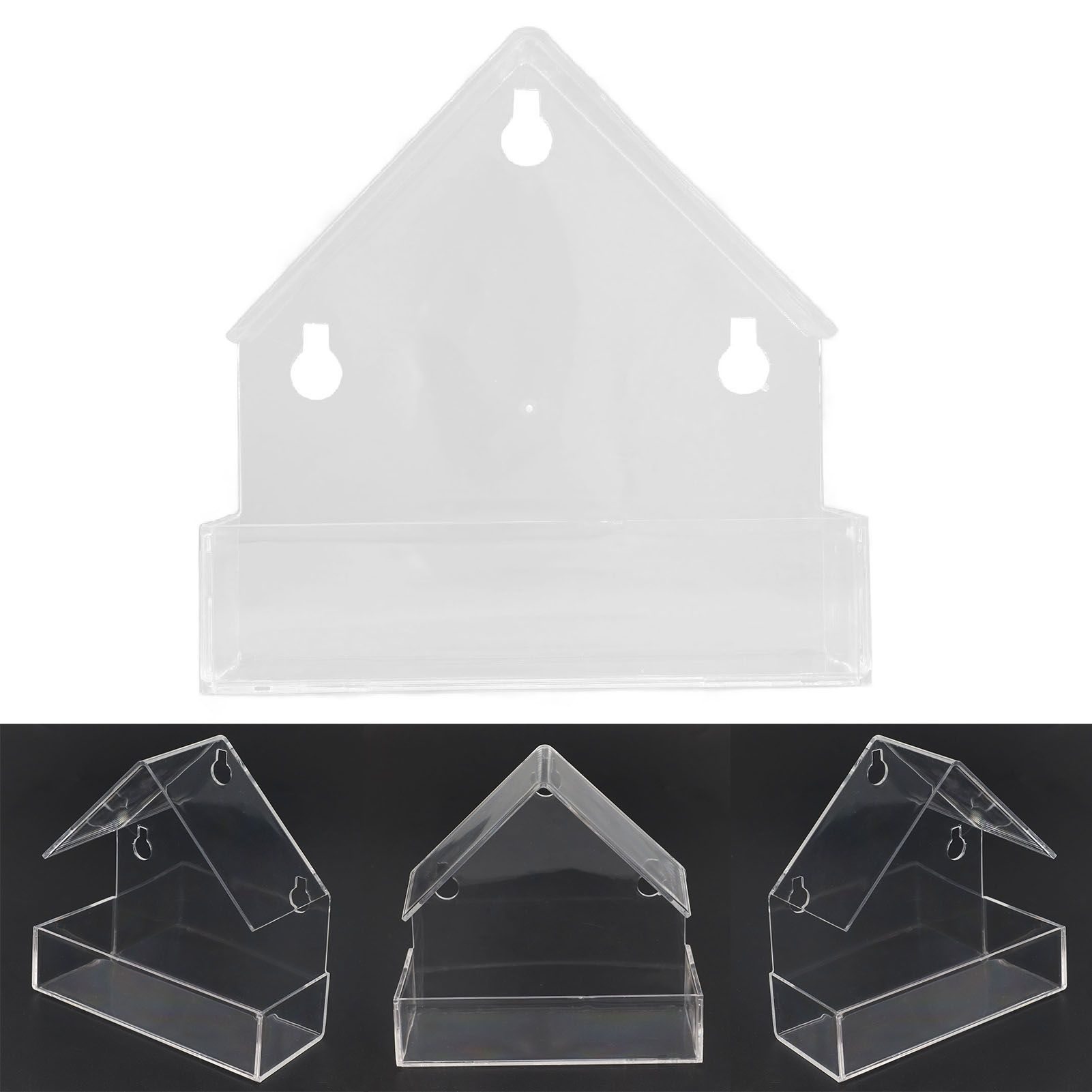 Window Bird Feeder with Suction Cup Window Acrylic Bird Feeding House Tray for view 10