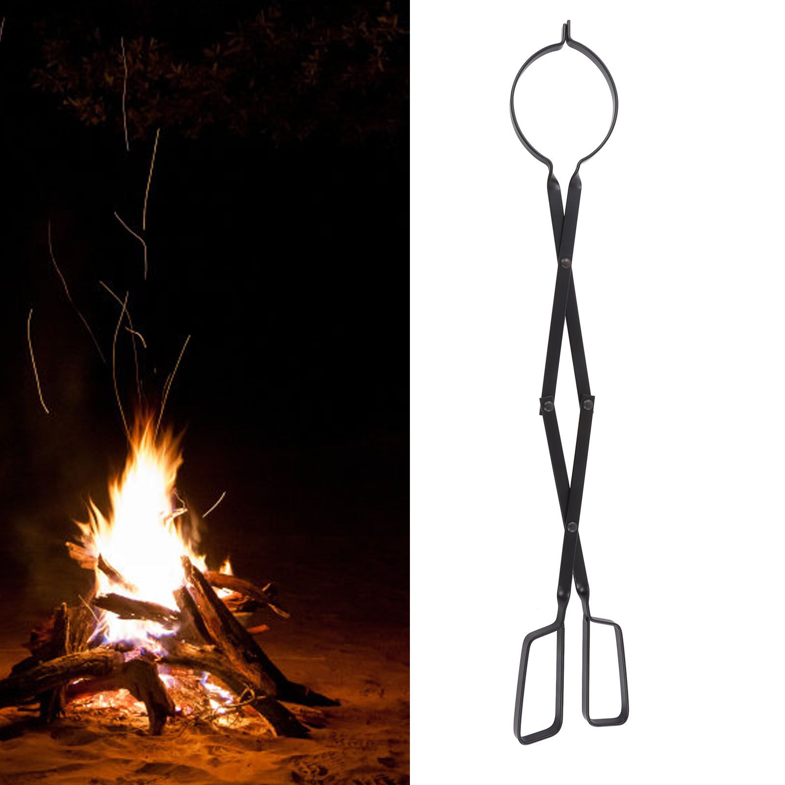 Fireplace Tong Iron Campfire Firewood Tong Log Grabber with Enlarging Clamp view 11