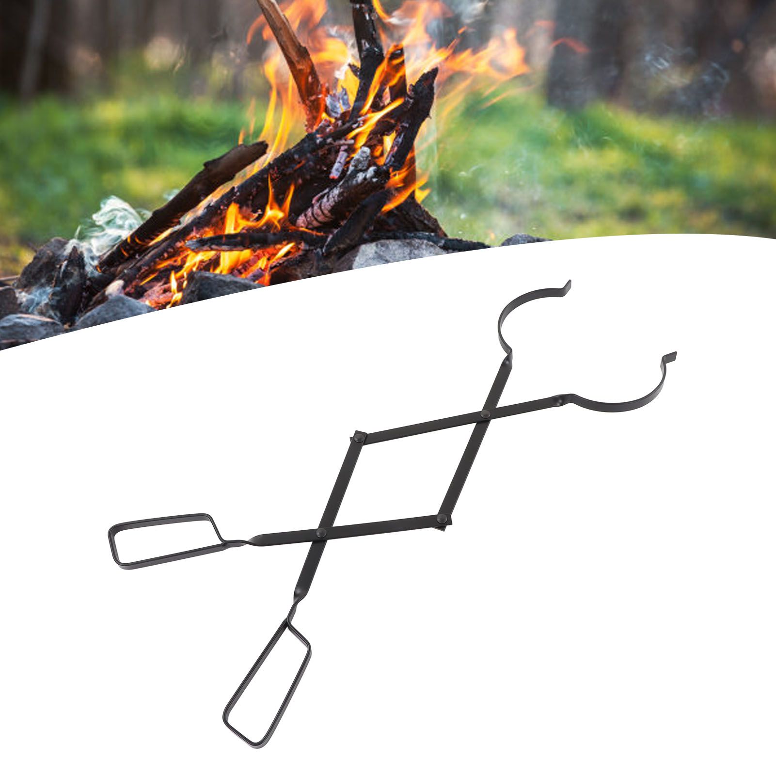 Fireplace Tong Iron Campfire Firewood Tong Log Grabber with Enlarging Clamp view 12