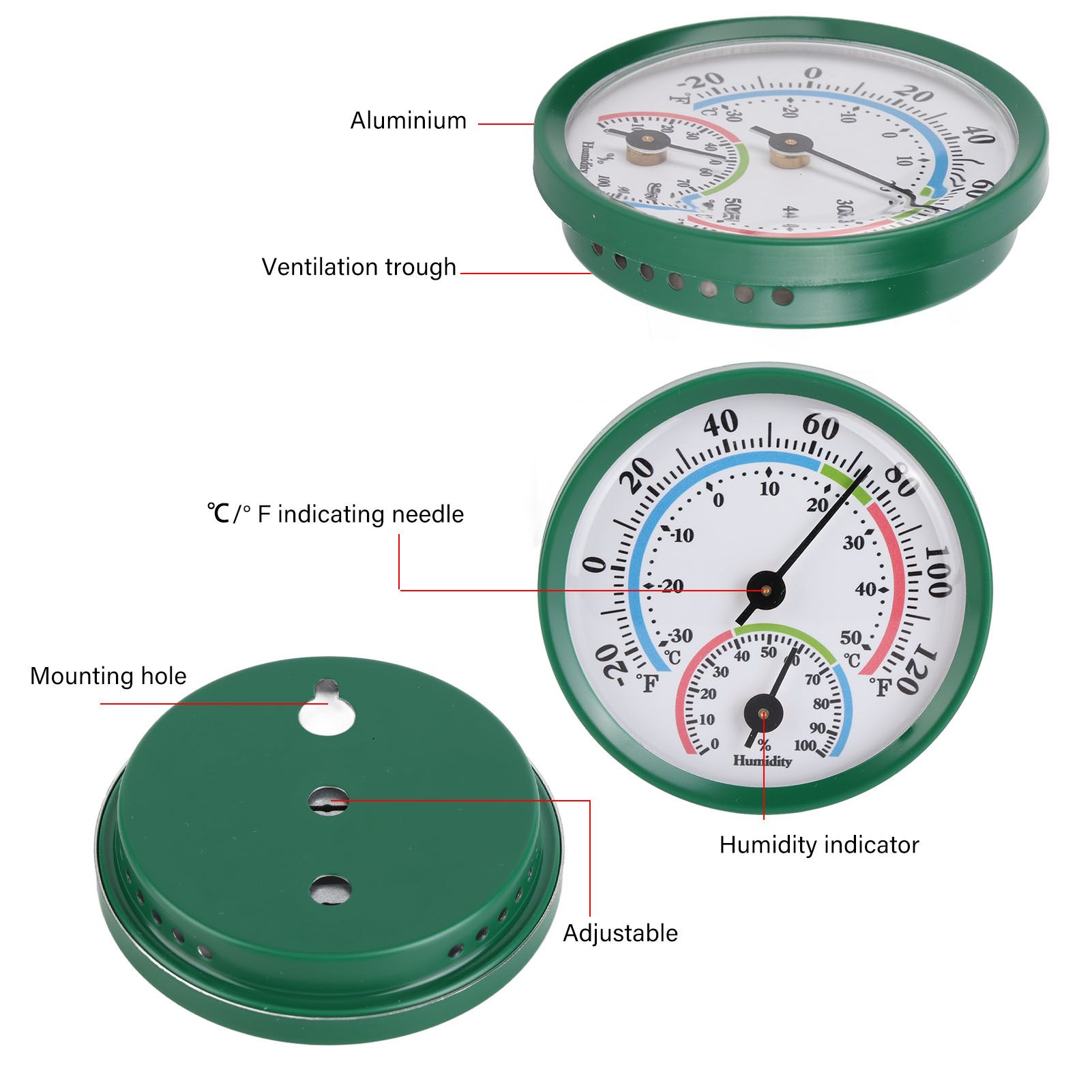 Mini Pointer Type Thermometer Hygrometer Indoor Temperature Humidity Meter view 15