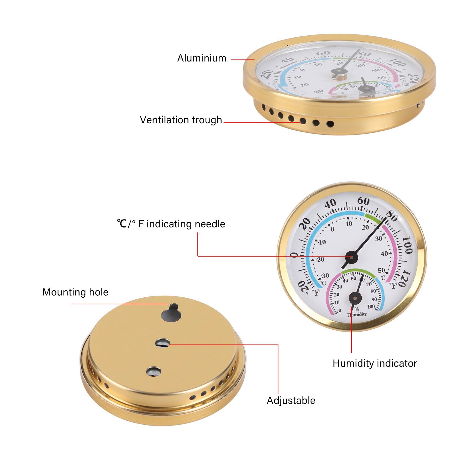 Mini Pointer Type Thermometer Hygrometer Indoor Temperature Humidity Meter view 13