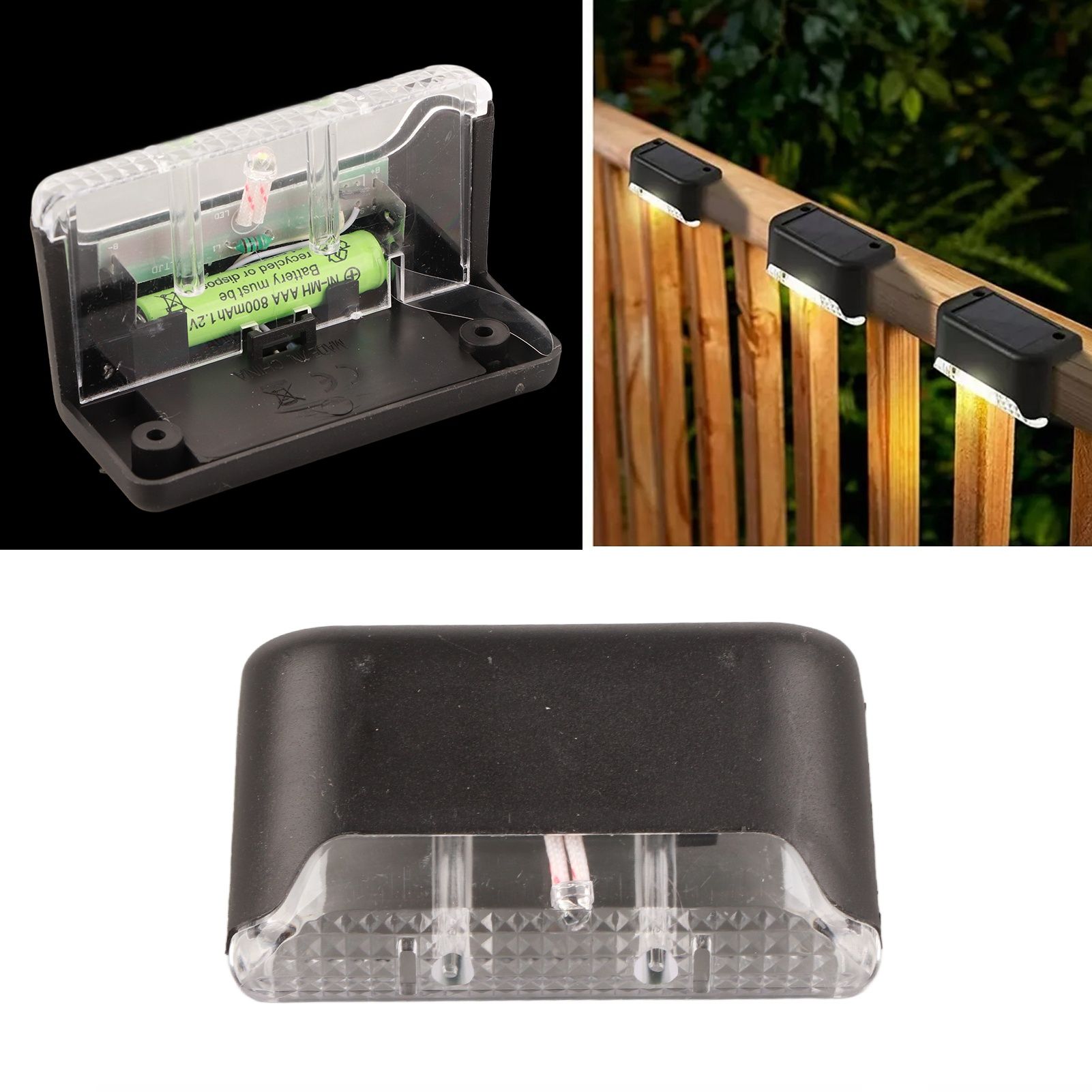 4 Pcs Solar Step Light White Lighting Waterproof High Strength Solar LED Deck view 5