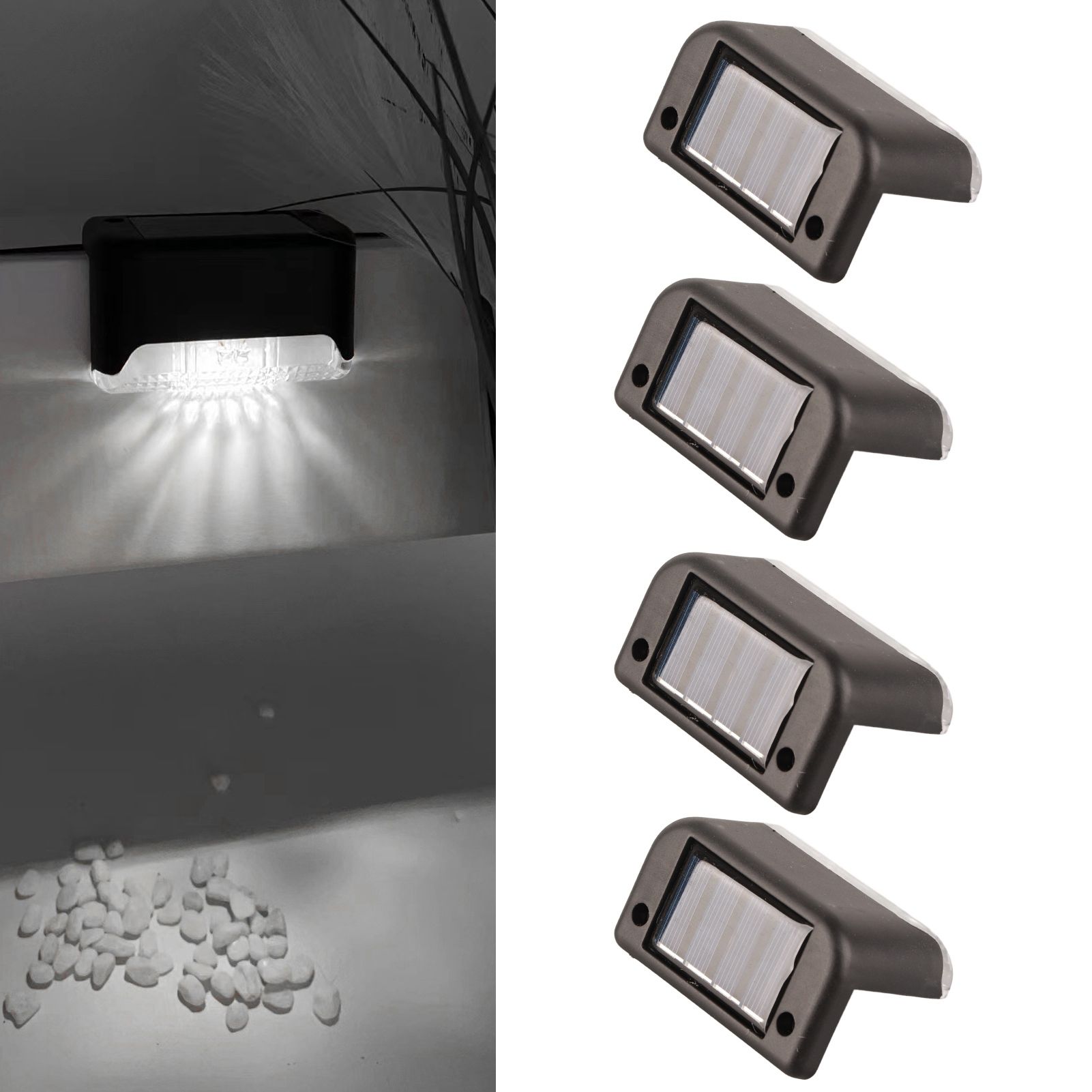 4 Pcs Solar Step Light White Lighting Waterproof High Strength Solar LED Deck view 6