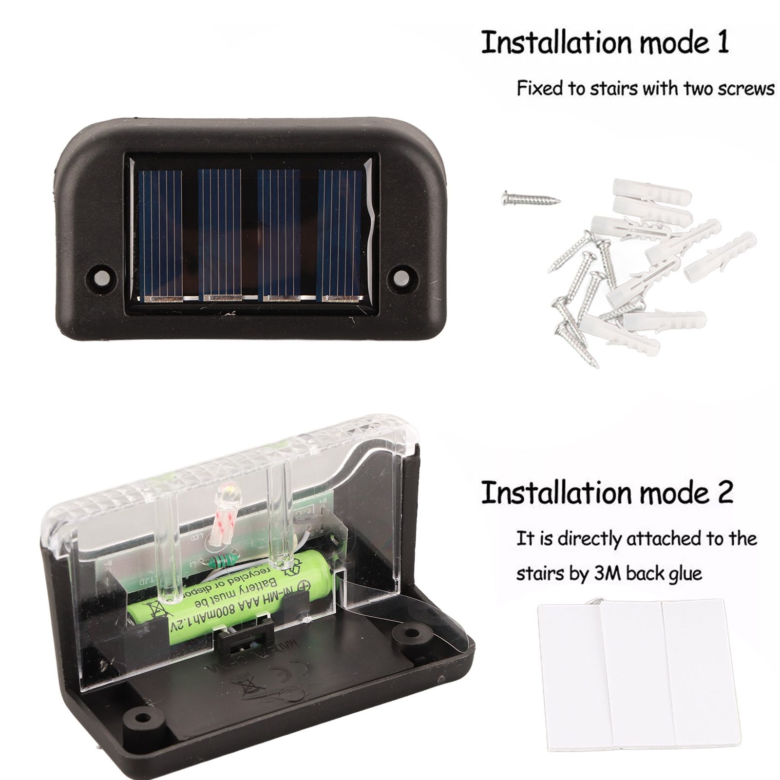 4 Pcs Solar Step Light White Lighting Waterproof High Strength Solar LED Deck view 11