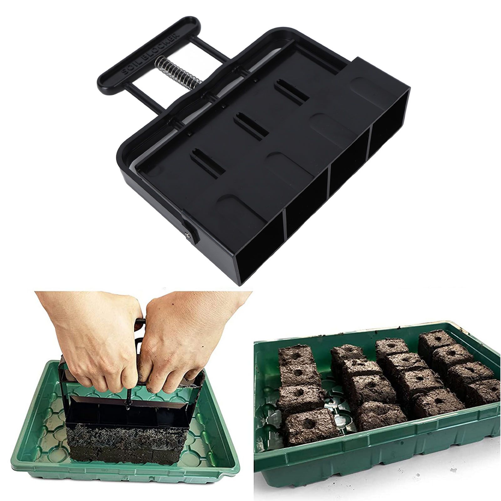 Soil Block Maker with Comfortable Handel ABS 4 Cell Soil Blocking Tool for view 12
