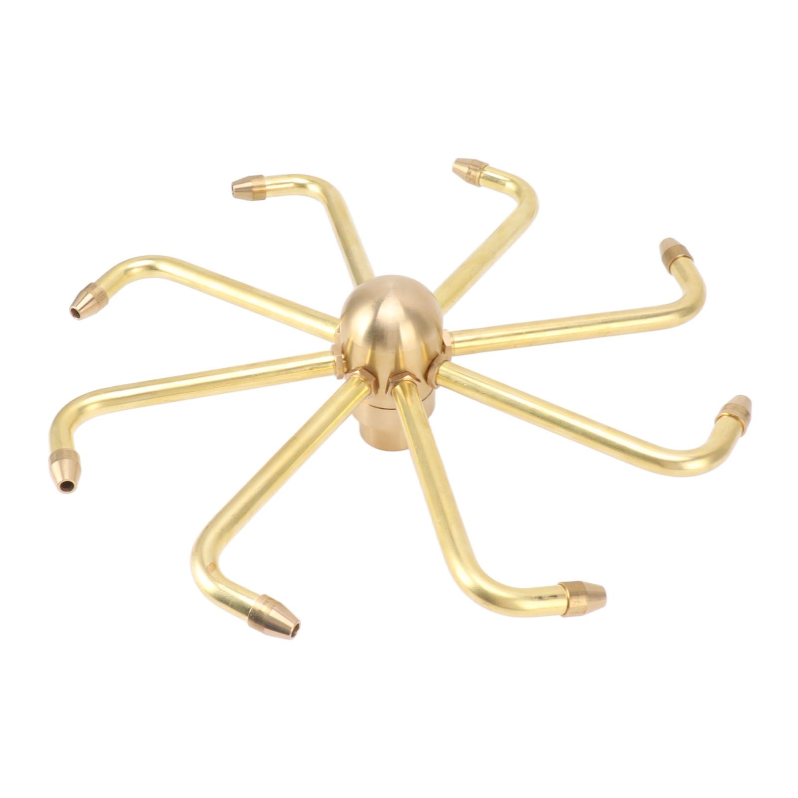 8 Holes Fountain Nozzles Brass Windmill Rotating Fountain Water Spray Head for