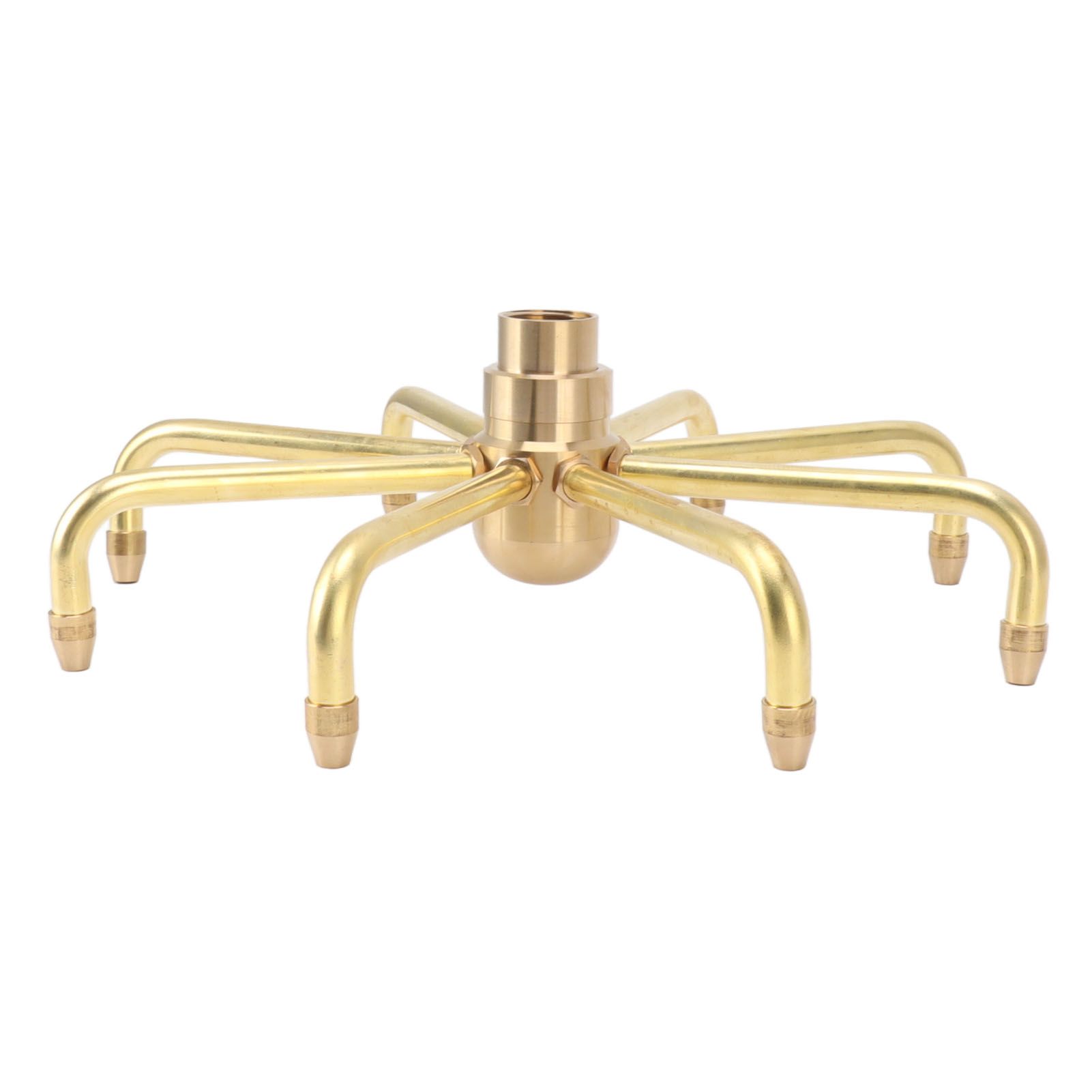 8 Holes Fountain Nozzles Brass Windmill Rotating Fountain Water Spray Head for view 2