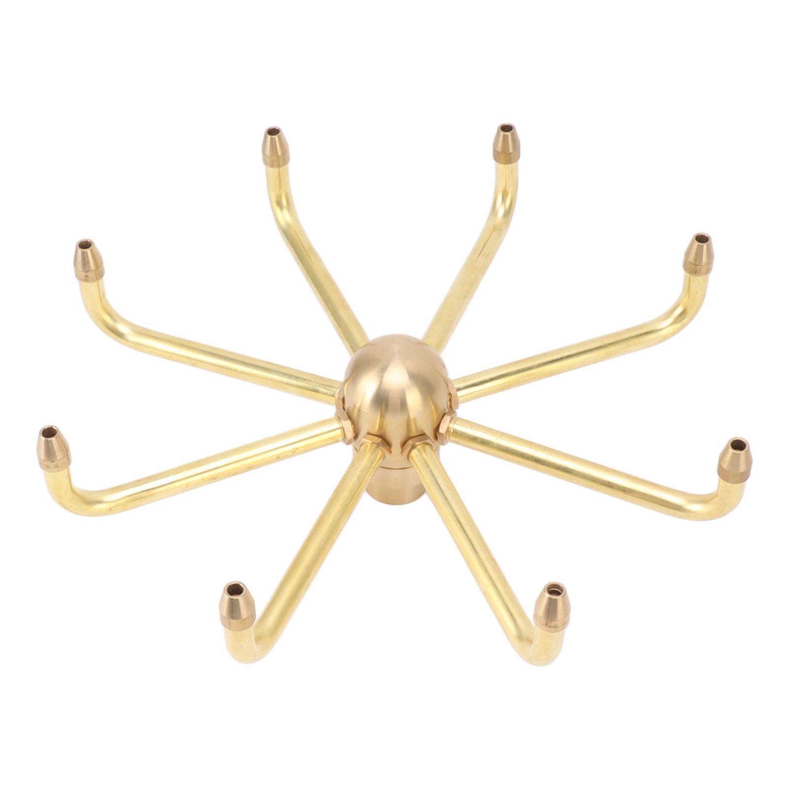 8 Holes Fountain Nozzles Brass Windmill Rotating Fountain Water Spray Head for view 3