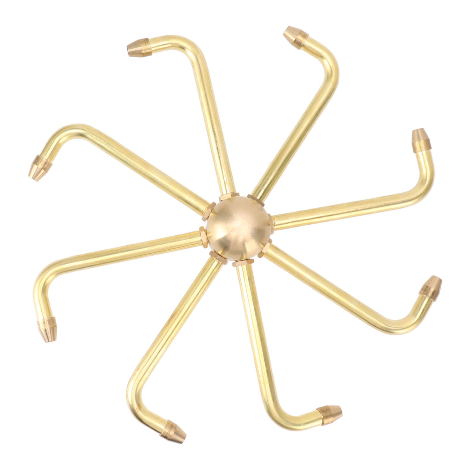 8 Holes Fountain Nozzles Brass Windmill Rotating Fountain Water Spray Head for view 6