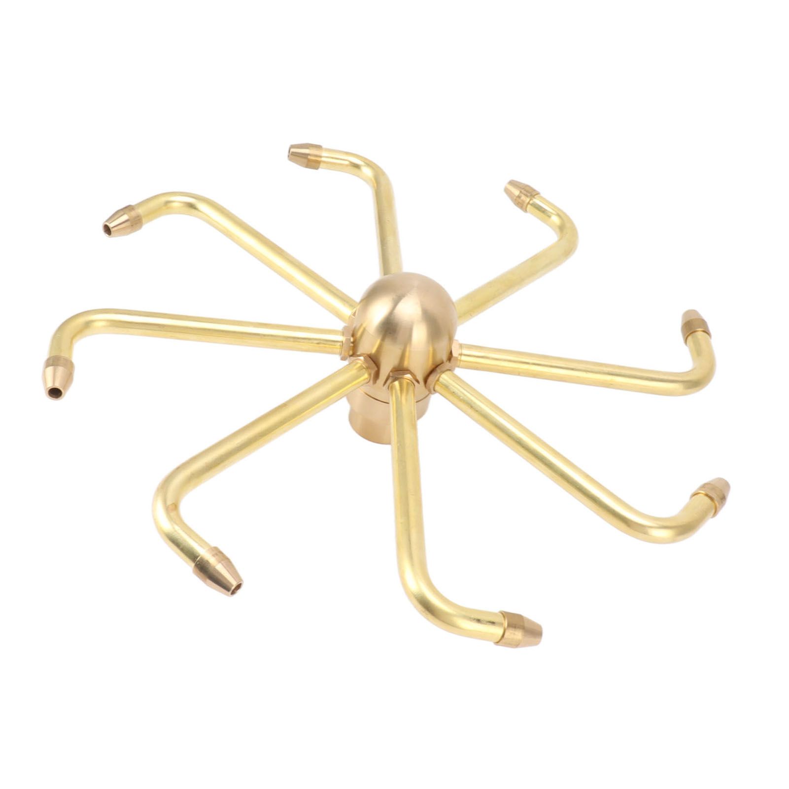 8 Holes Fountain Nozzles Brass Windmill Rotating Fountain Water Spray Head for view 8