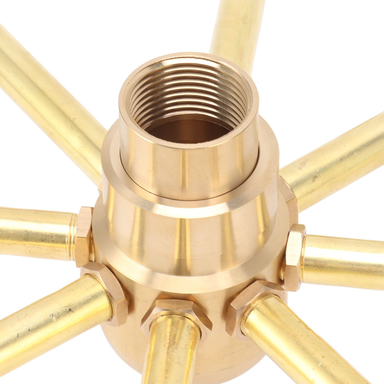 8 Holes Fountain Nozzles Brass Windmill Rotating Fountain Water Spray Head for view 14