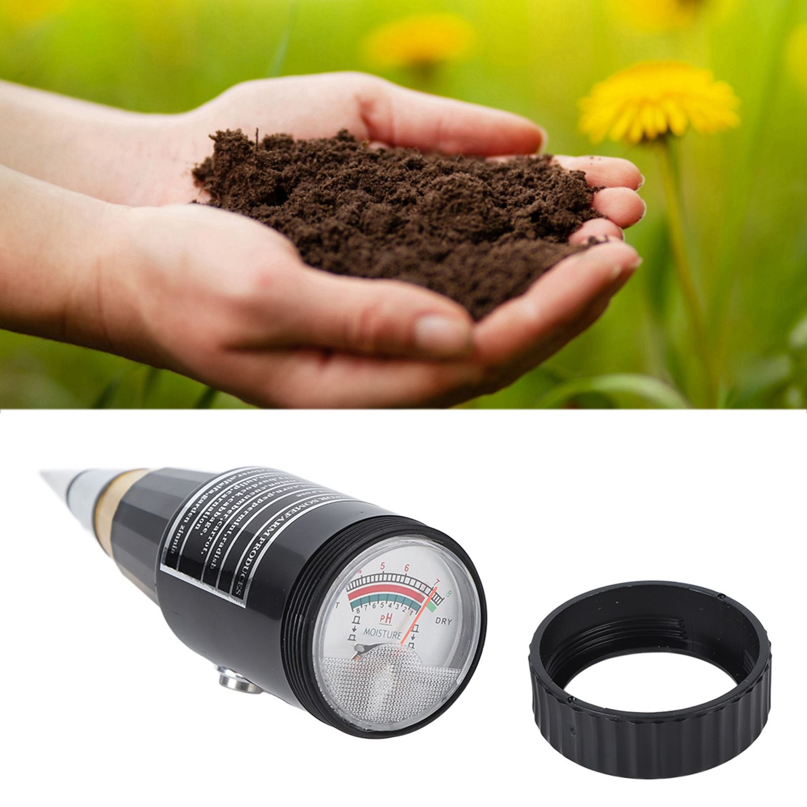 2 In 1 Soil Tester Cone Soil Moisture PH Meter Moisture Test Meter PH Detector view 11