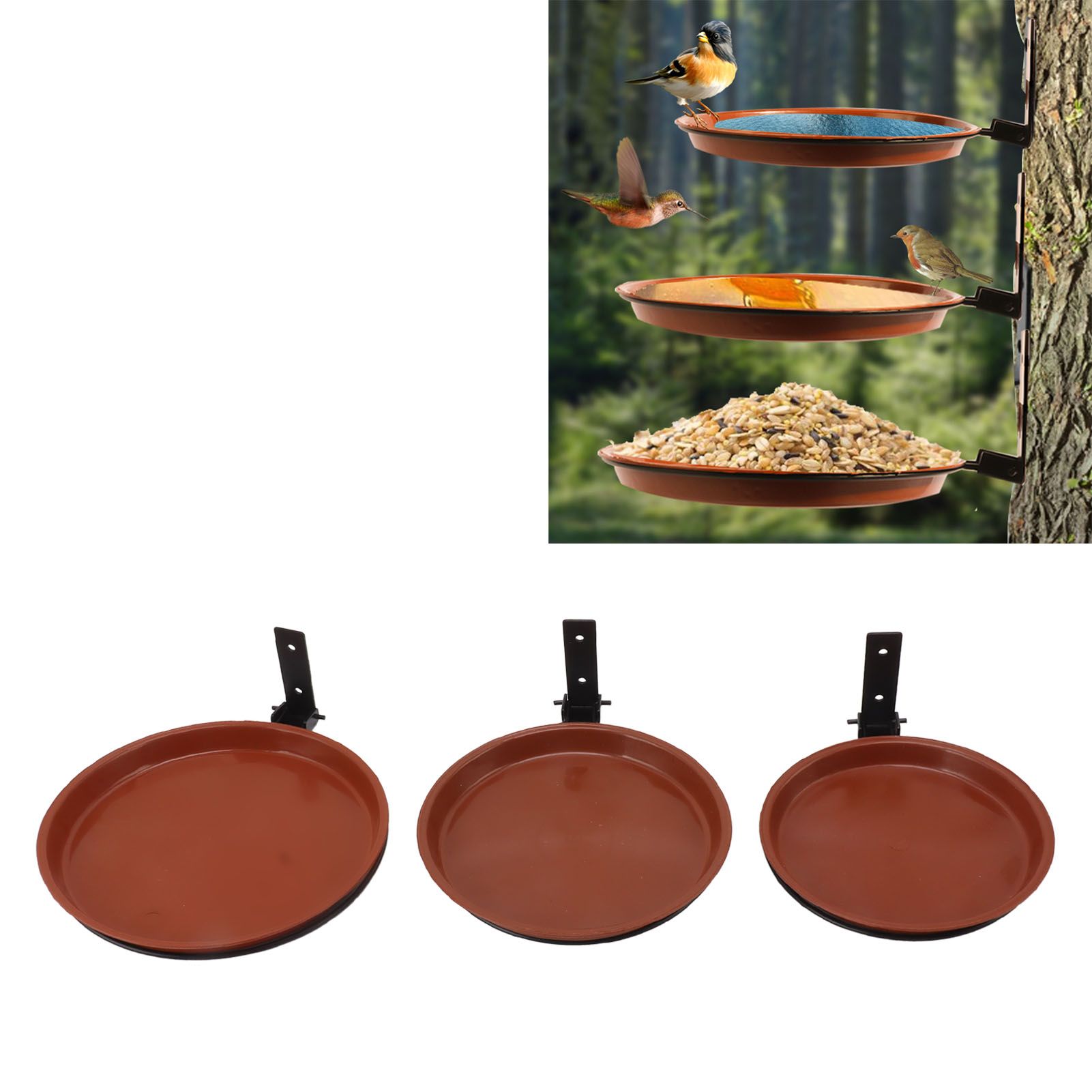 Tree Mounted Bird Feeder Tree Mounted Bird Bath Bowl with Heavy Duty Metal view 12