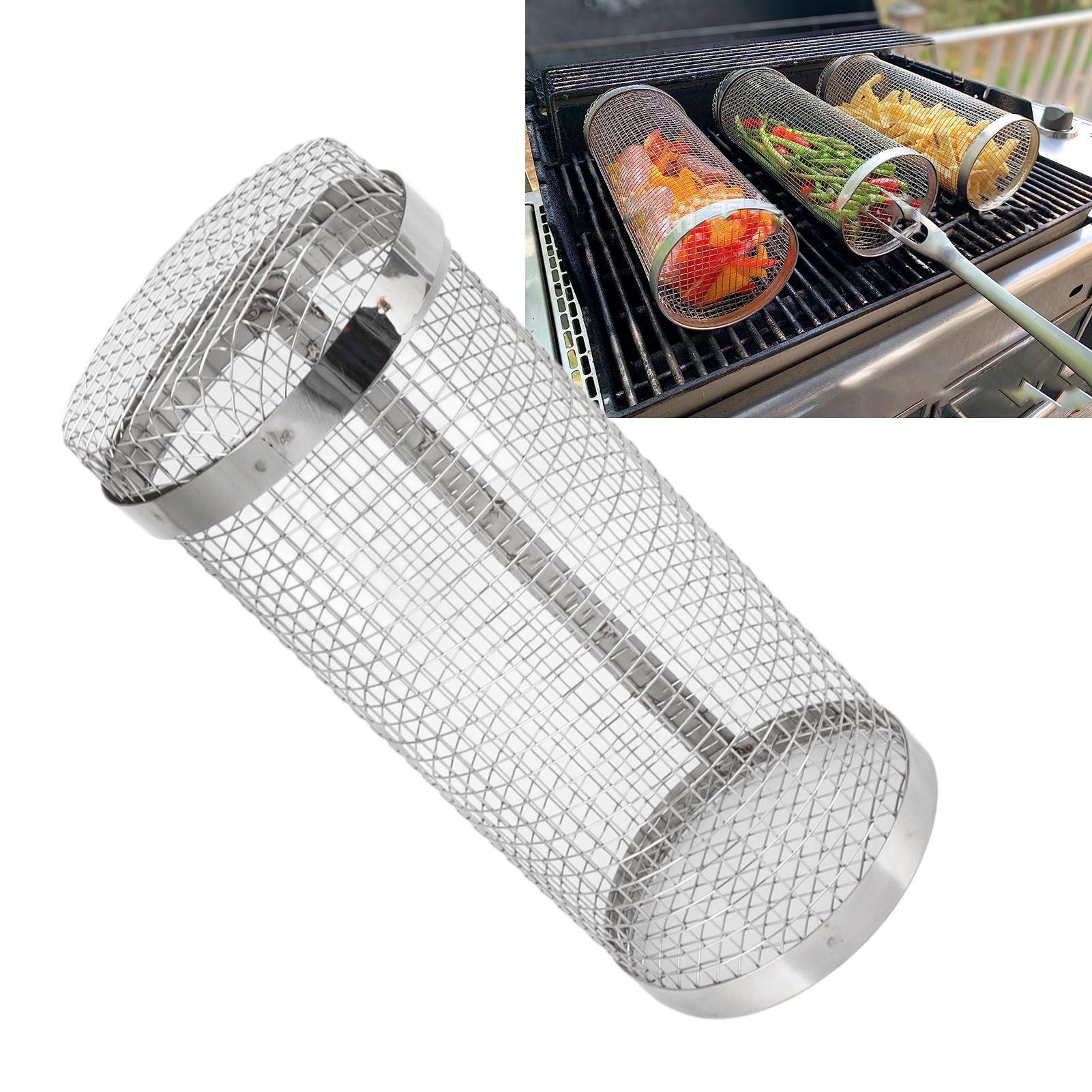 Barbecue Grilling Basket Stainless Steel Heat Resistant Rust Prevention BBQ view 11
