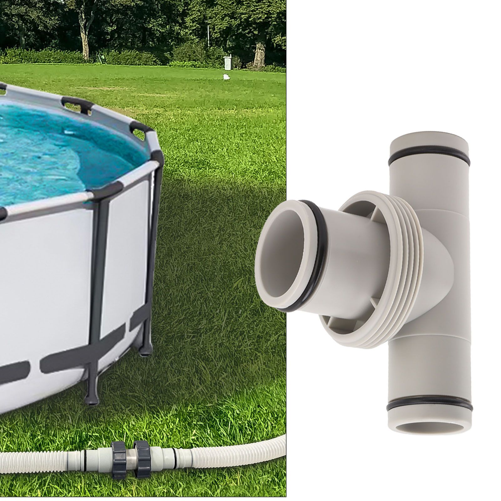 Pool Hose Adapter T Shape Threaded Pump Connector 1.5in to 1.25in Connection view 11