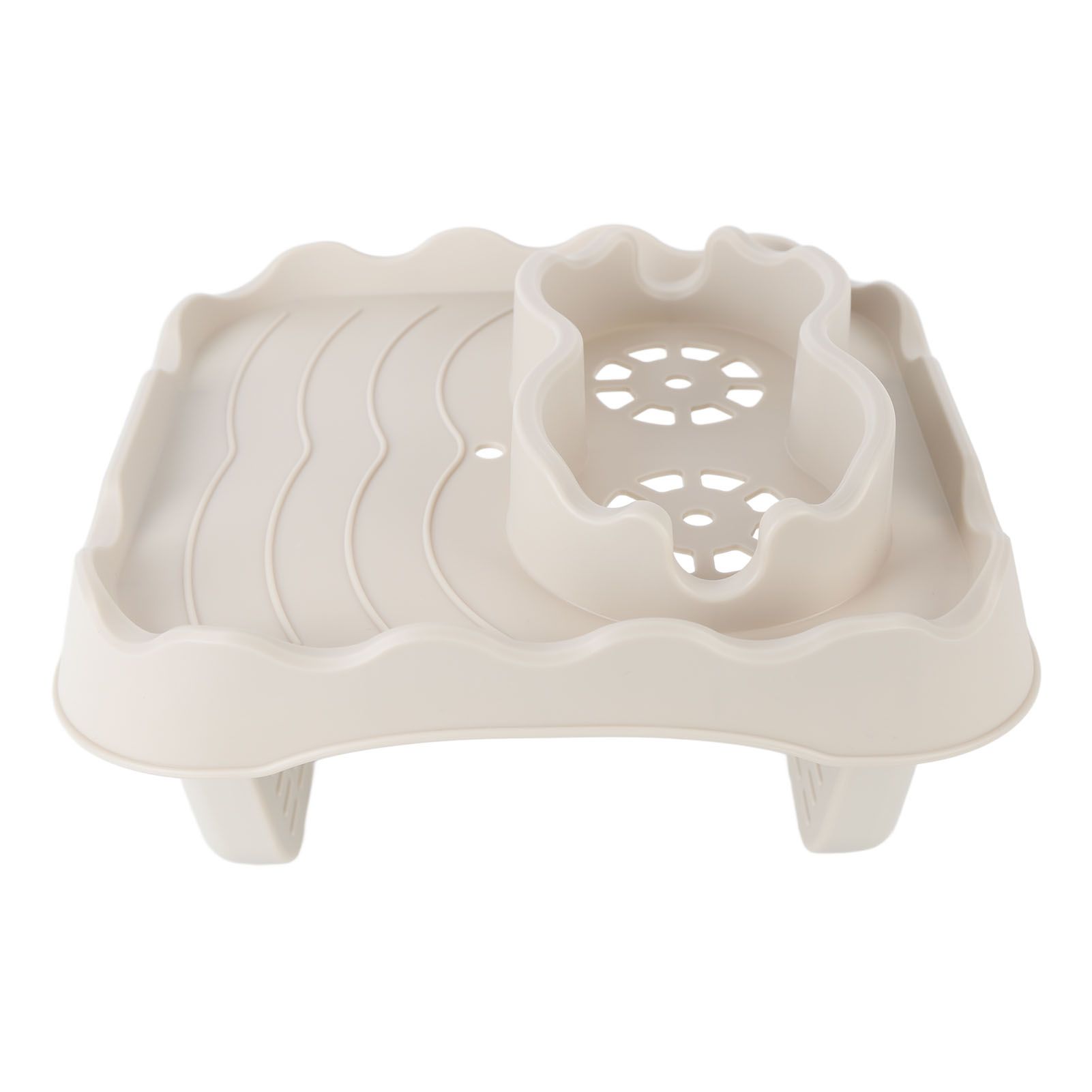 Hot Tub Table Tray with Drain Holes Anti Slip Adjustable Hot Tub Side Table view 6