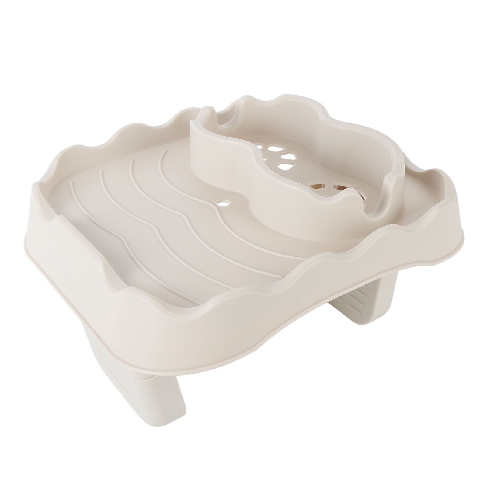 Hot Tub Table Tray with Drain Holes Anti Slip Adjustable Hot Tub Side Table view 7