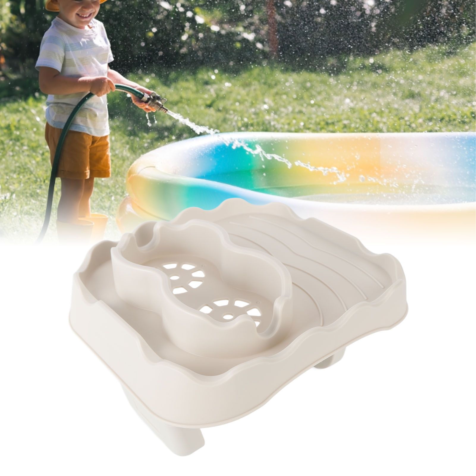 Hot Tub Table Tray with Drain Holes Anti Slip Adjustable Hot Tub Side Table view 11