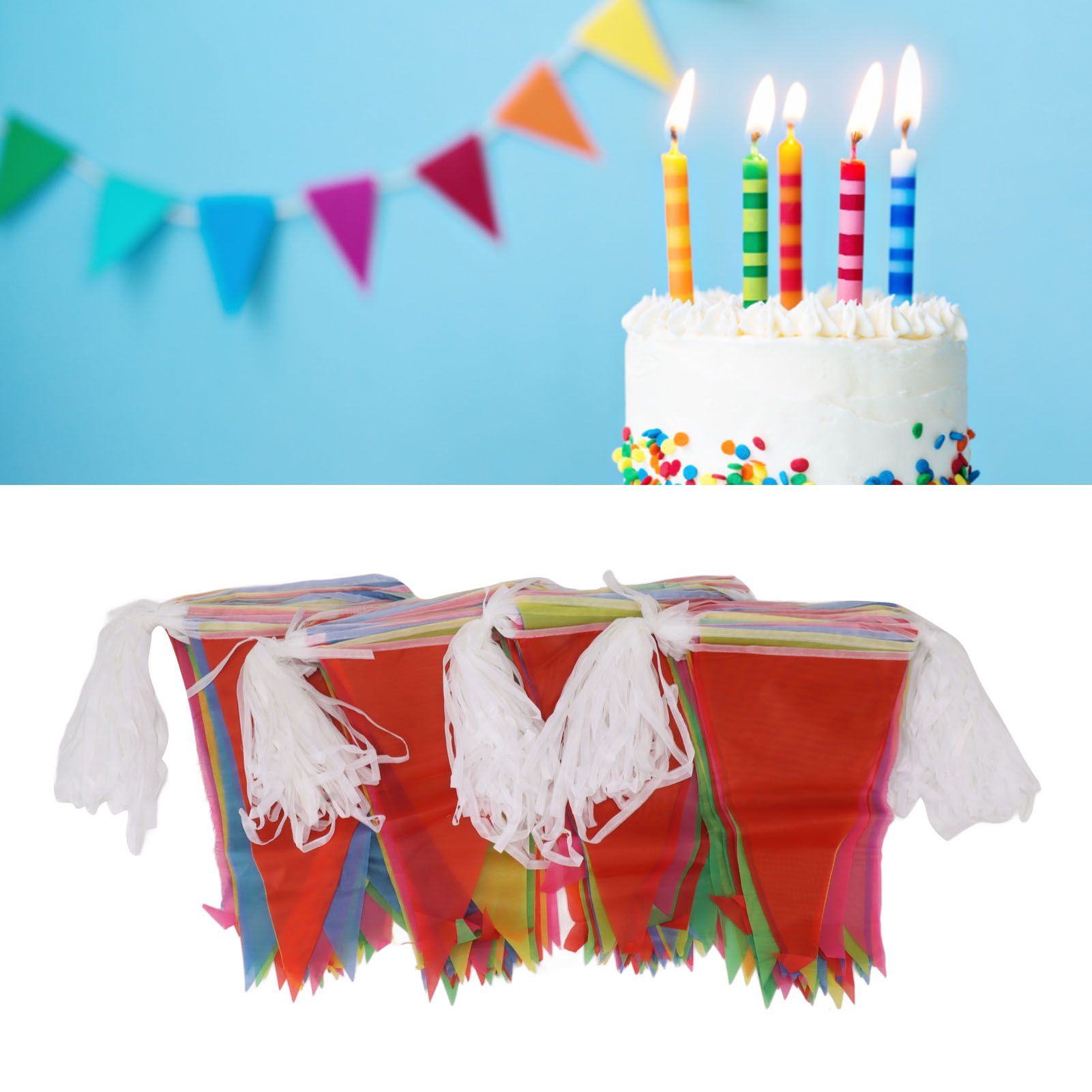 2 Bag Party Banner Triangle Shape Anti Fade Decorative Pennants Flag for Party view 11