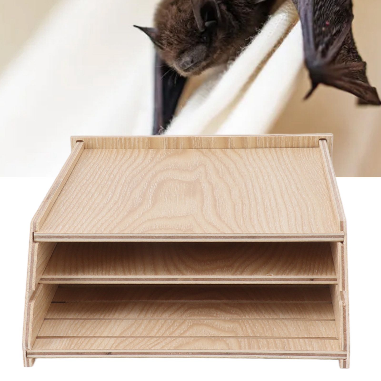 Bat House Handcrafted Weatherproof Corrosion Protection Wooden Bat Box for view 11