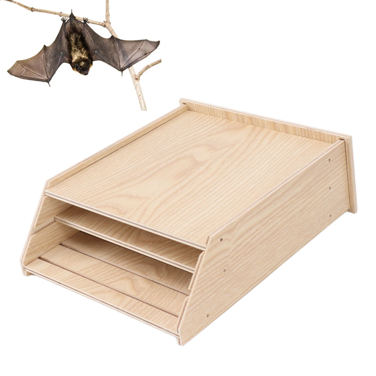 Bat House Handcrafted Weatherproof Corrosion Protection Wooden Bat Box for view 12