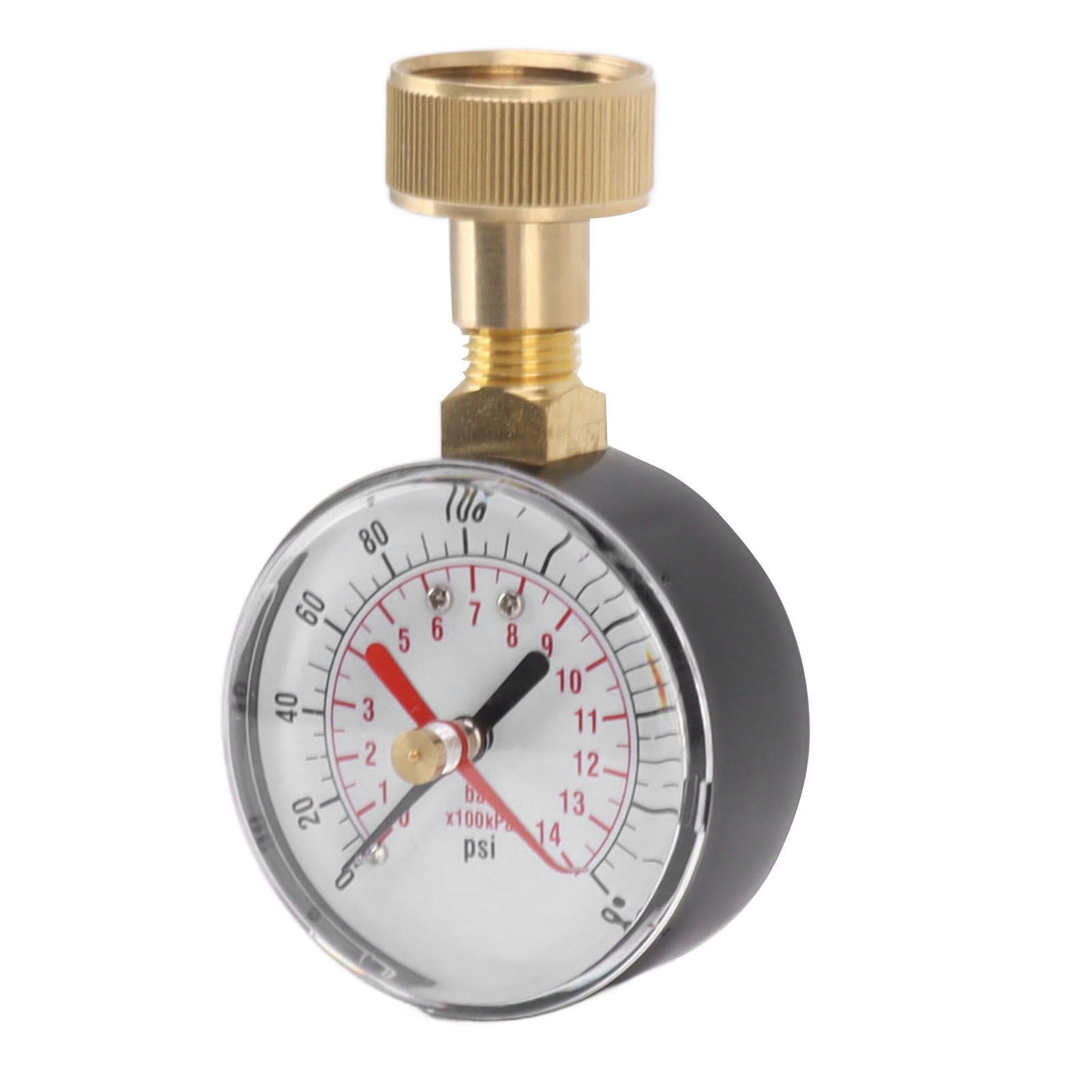 Water Pressure Gauge Aluminum Alloy Iron 0 to 200Psi Universal Water Pressure view 2