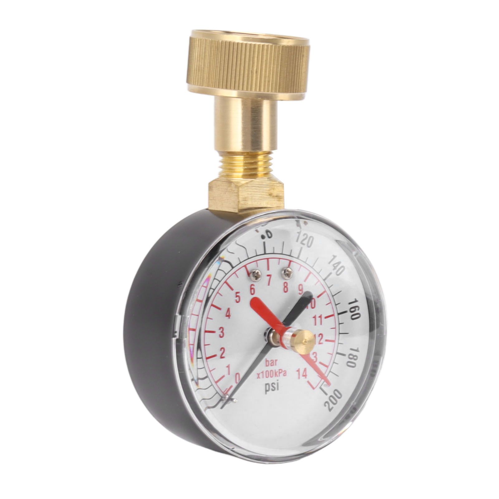 Water Pressure Gauge Aluminum Alloy Iron 0 to 200Psi Universal Water Pressure view 3