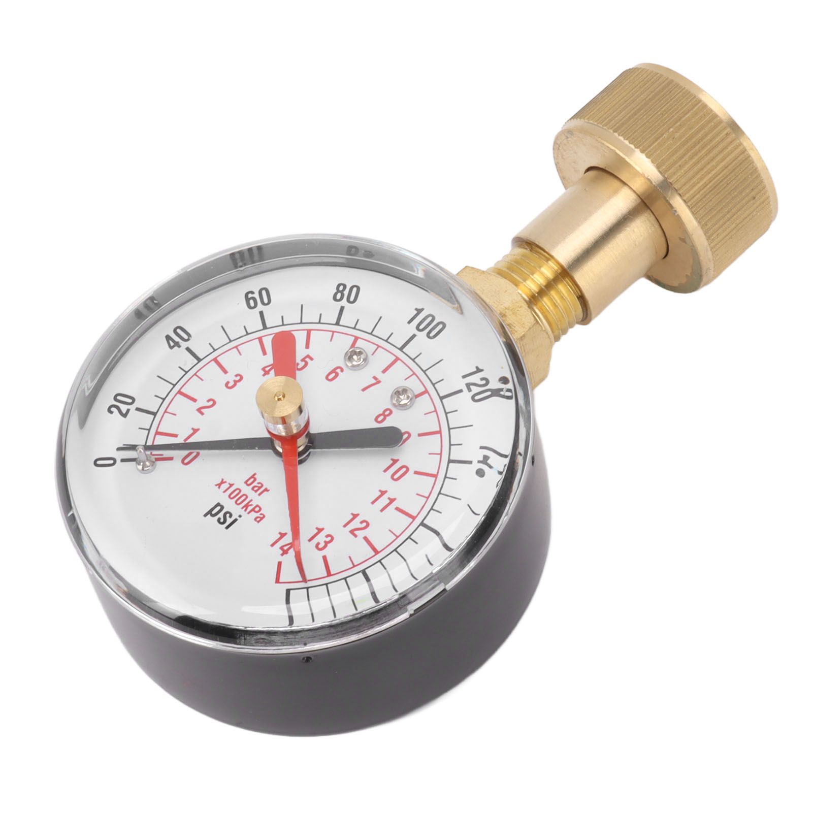 Water Pressure Gauge Aluminum Alloy Iron 0 to 200Psi Universal Water Pressure view 5