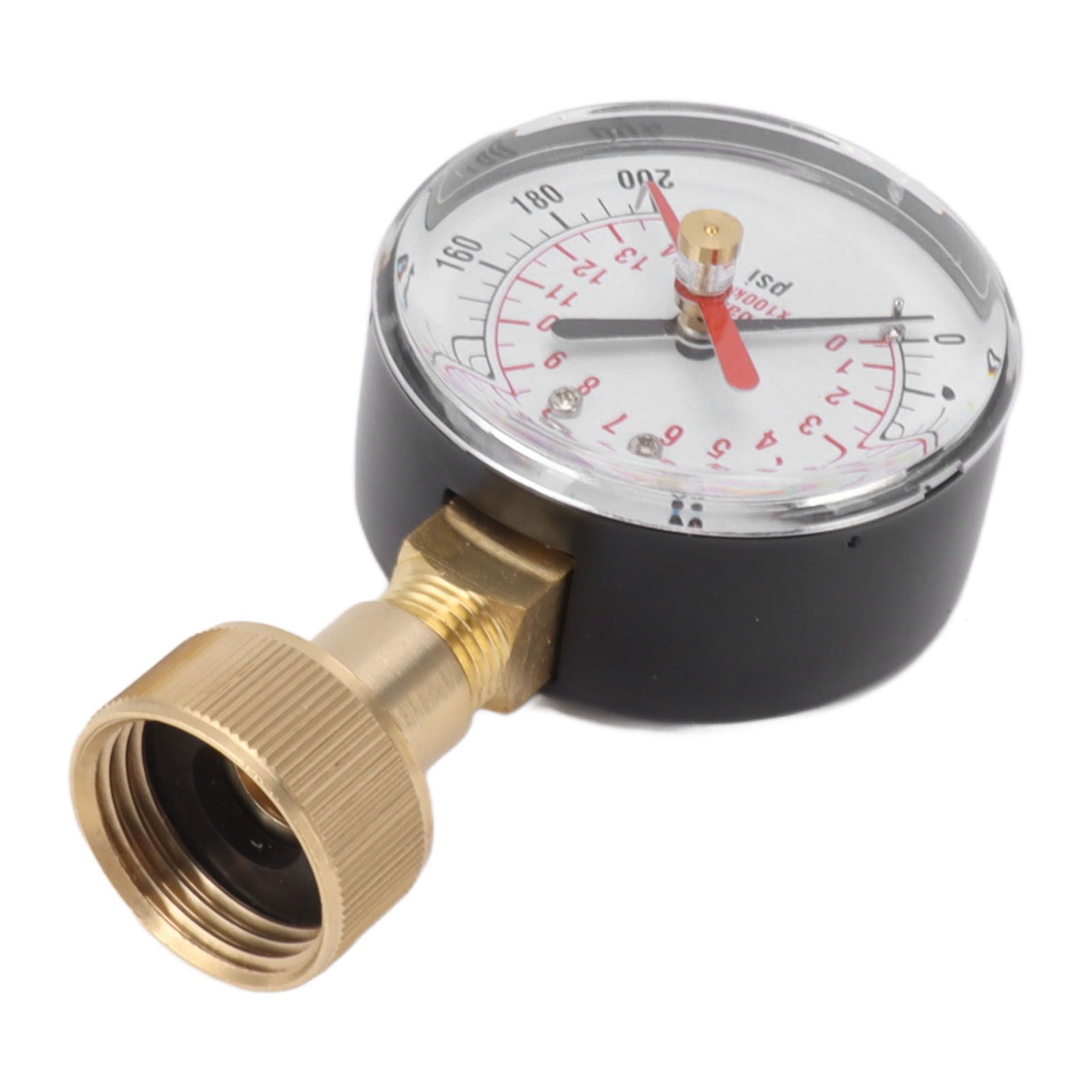 Water Pressure Gauge Aluminum Alloy Iron 0 to 200Psi Universal Water Pressure view 6