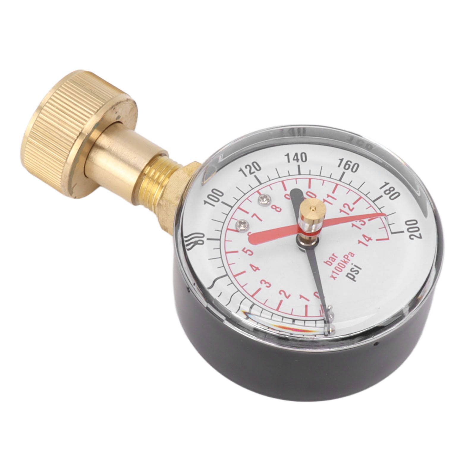 Water Pressure Gauge Aluminum Alloy Iron 0 to 200Psi Universal Water Pressure view 7