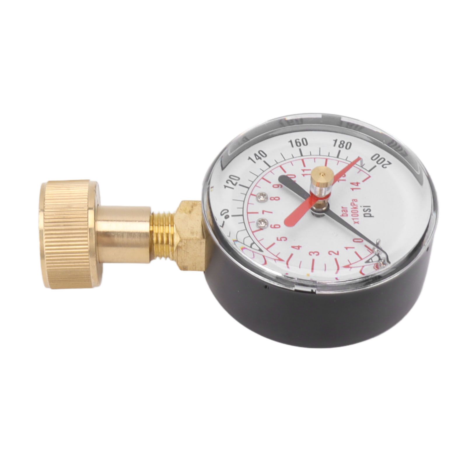 Water Pressure Gauge Aluminum Alloy Iron 0 to 200Psi Universal Water Pressure view 8
