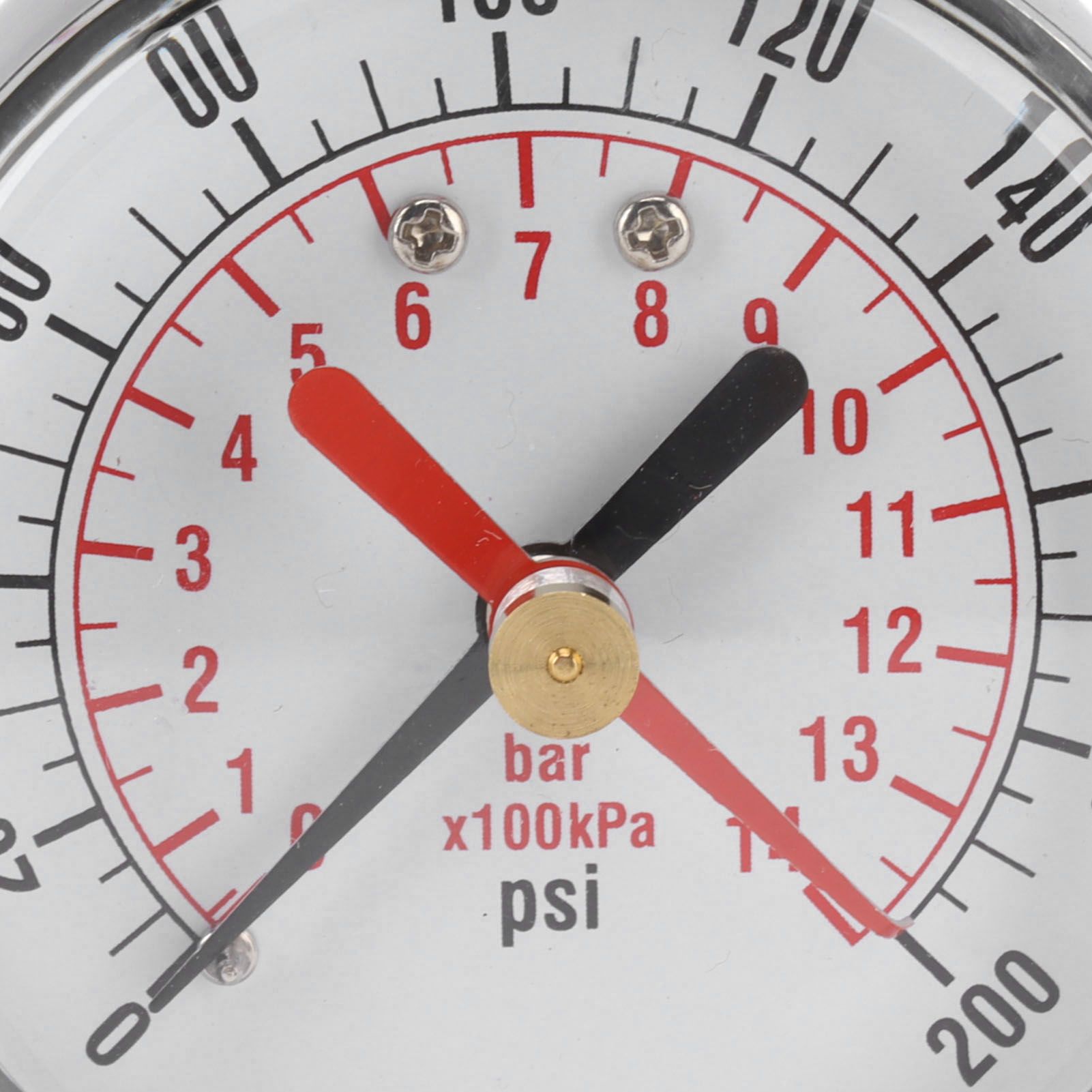 Water Pressure Gauge Aluminum Alloy Iron 0 to 200Psi Universal Water Pressure view 14