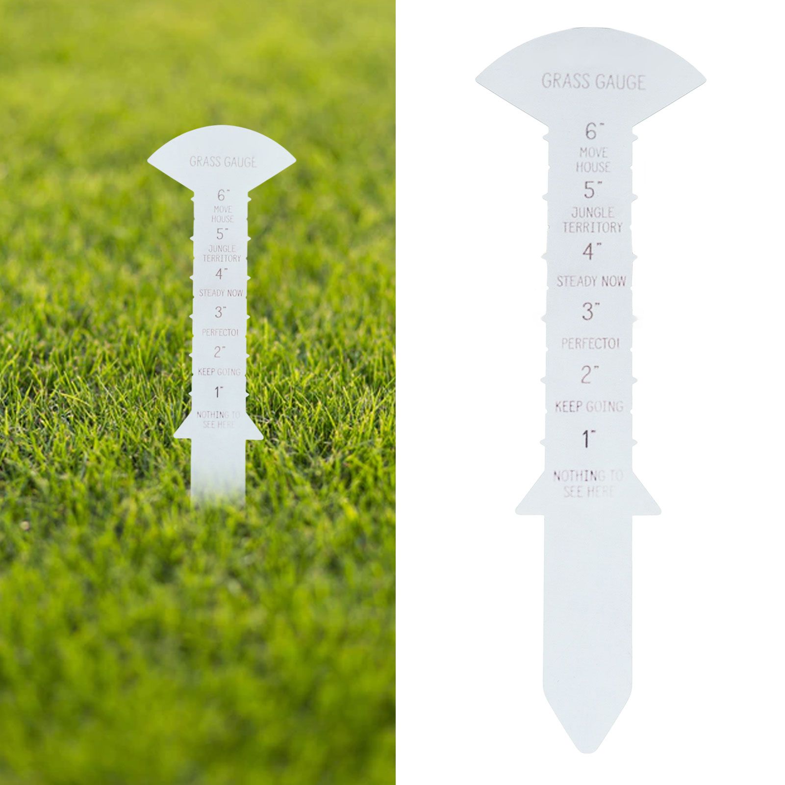 Grass Gauge 30cm Clear Funny Text Sturdy Iron Grass Height Measuring Ruler for view 11