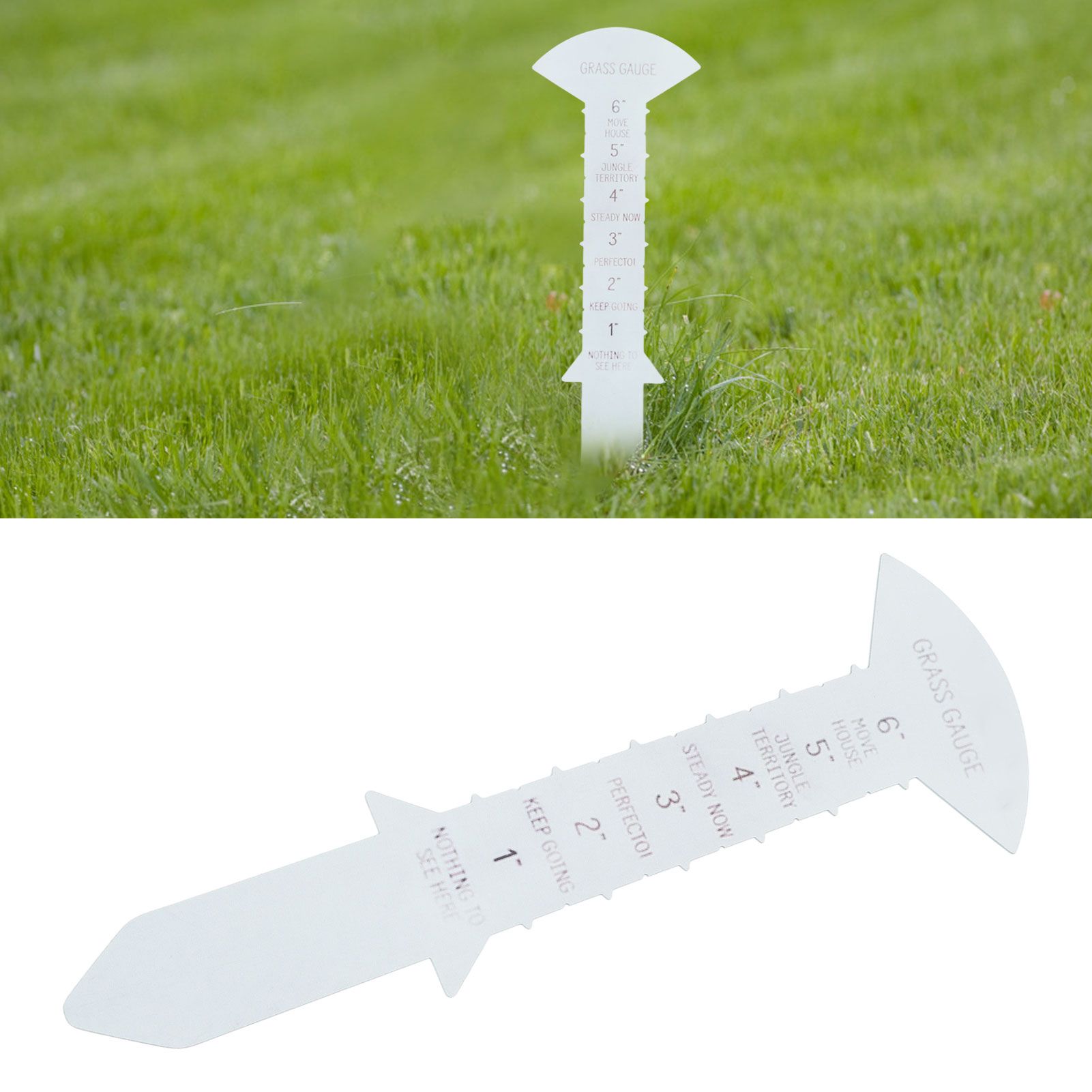 Grass Gauge 30cm Clear Funny Text Sturdy Iron Grass Height Measuring Ruler for view 12
