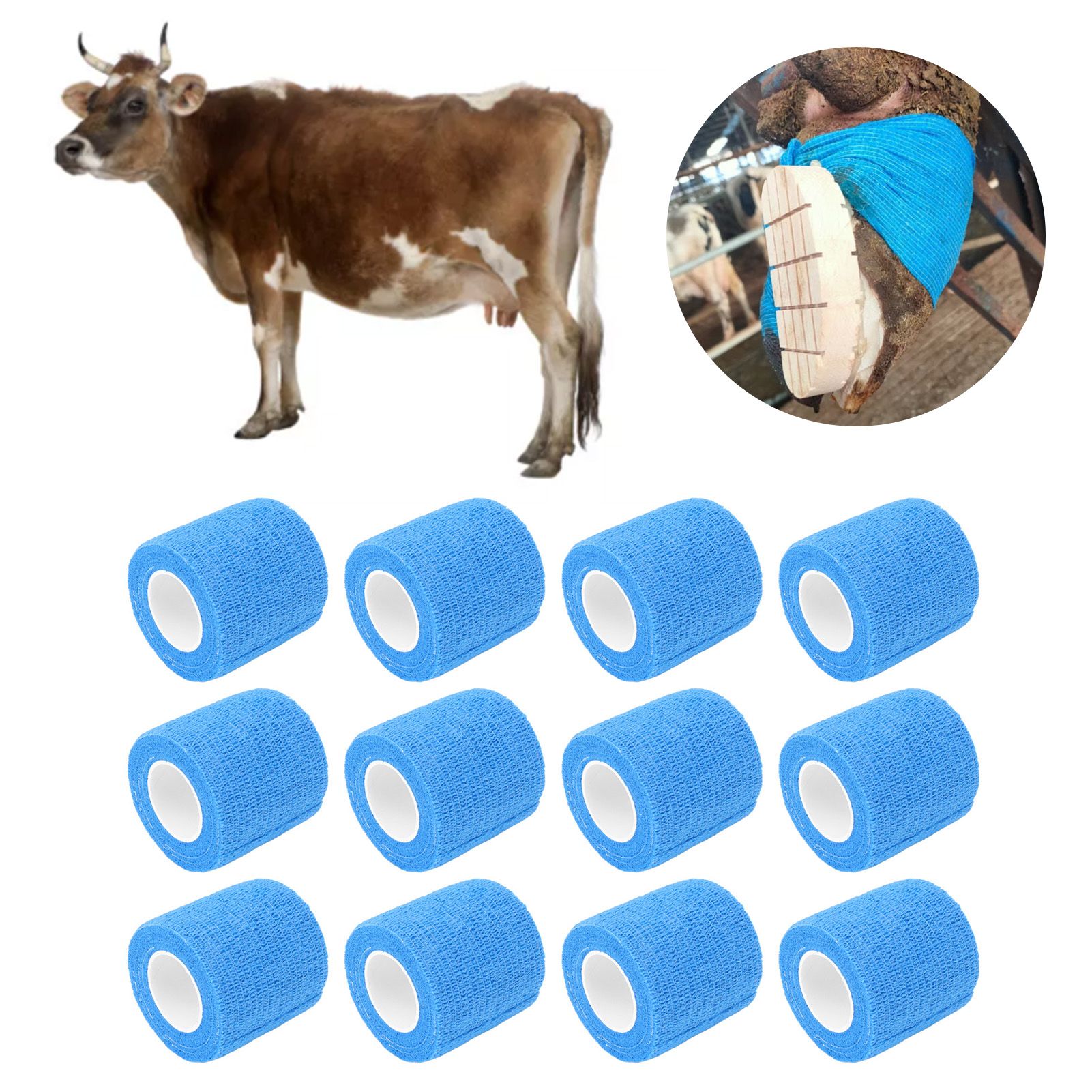 12 Pack 4.5M Animal Elastic Bandage Self Adhesive Cow Hoof Repairing Bandage view 12