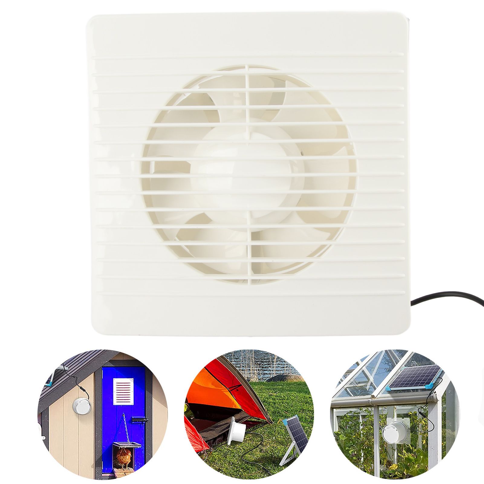 Solar Exhaust Fan 50W 6in ABS Protective Mesh IP67 Waterproof Ventilator for view 12