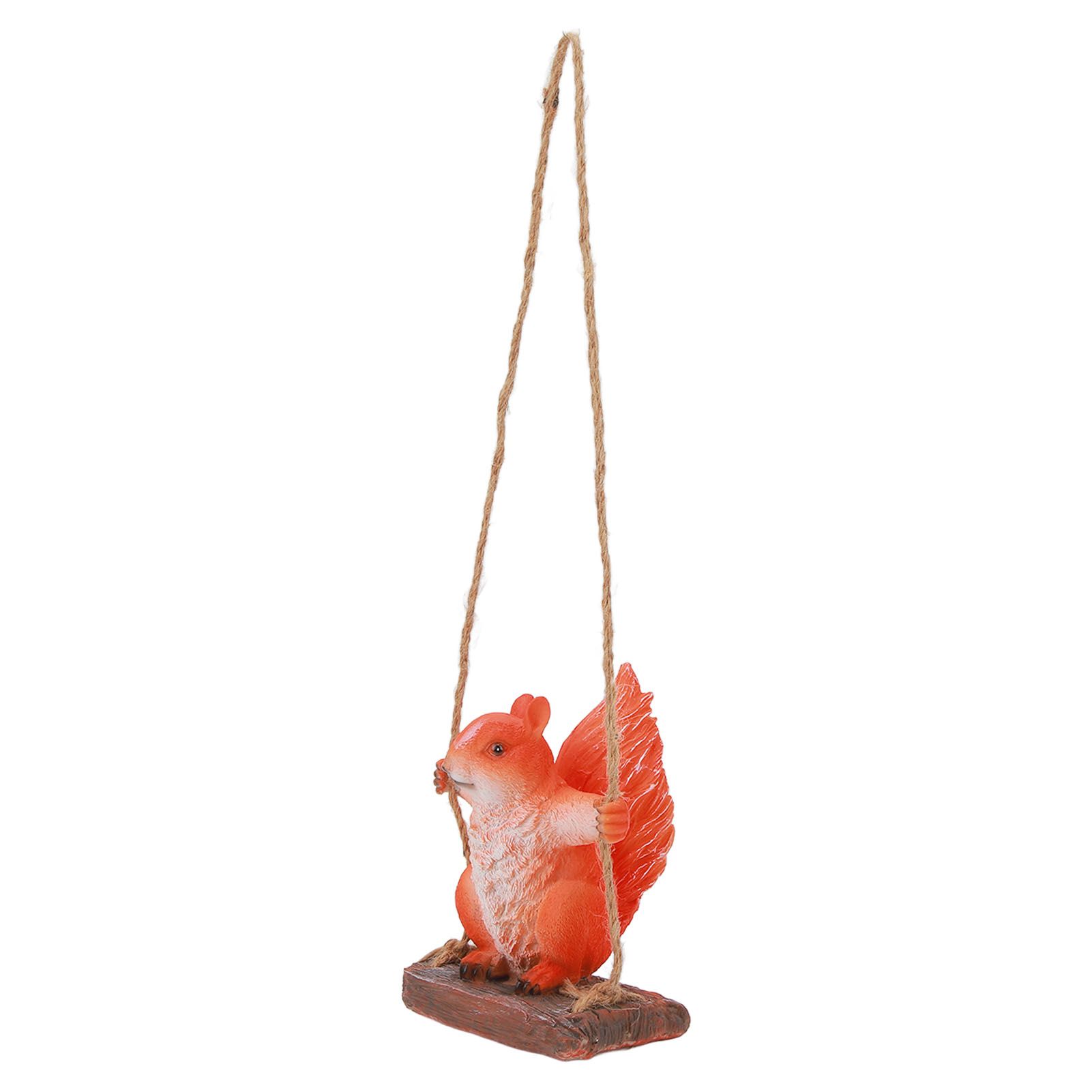 Hanging Squirrel Statues Garden Decor Cute Swing Squirrel Sculpture Outdoor view 2