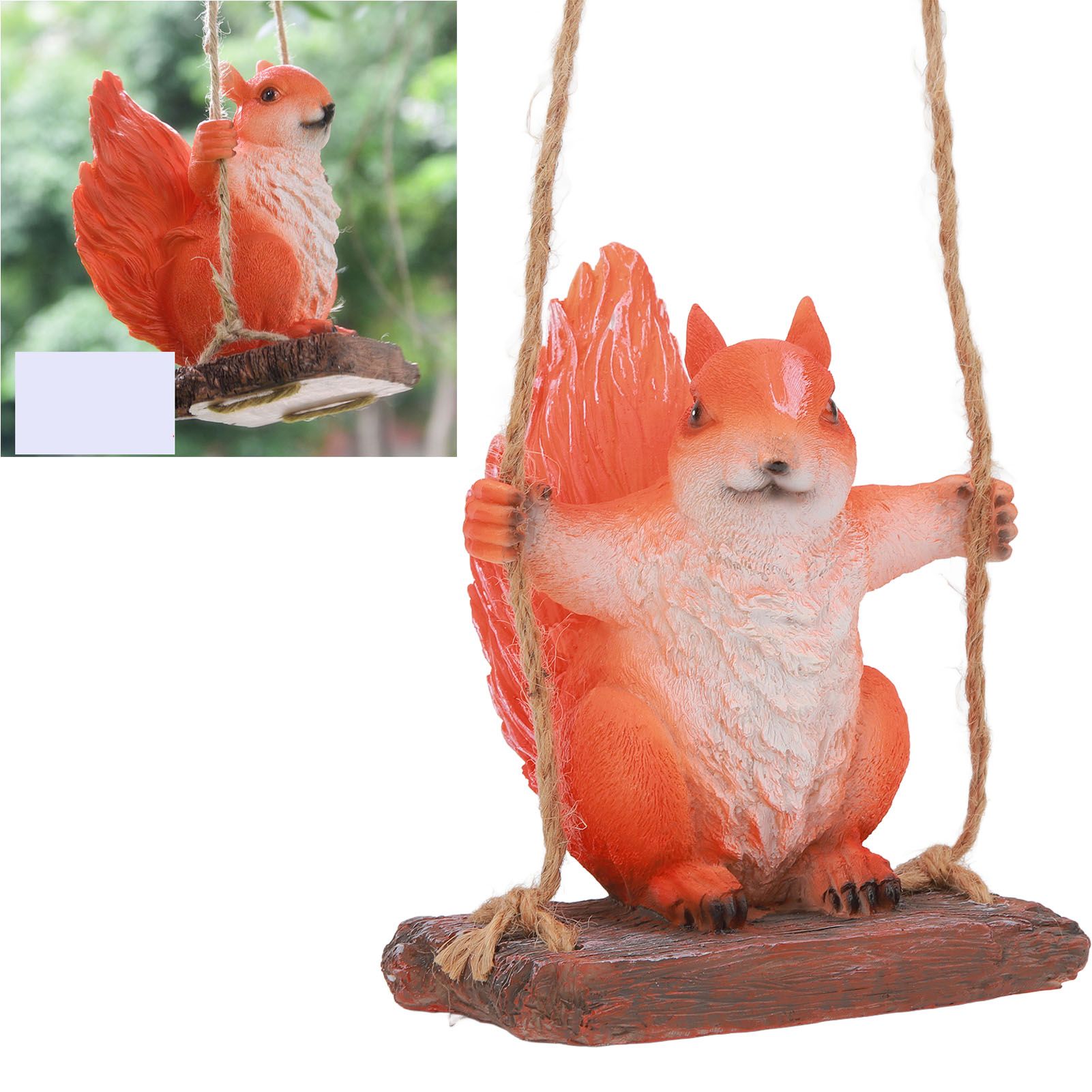 Hanging Squirrel Statues Garden Decor Cute Swing Squirrel Sculpture Outdoor view 12