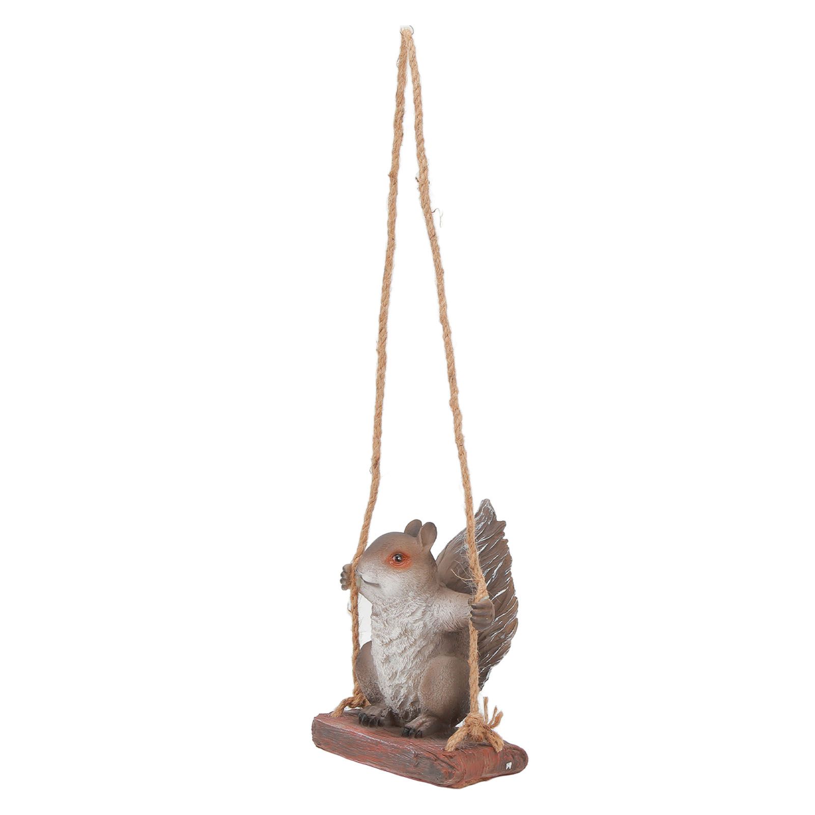 Hanging Squirrel Statues Garden Decor Cute Swing Squirrel Sculpture Outdoor view 2