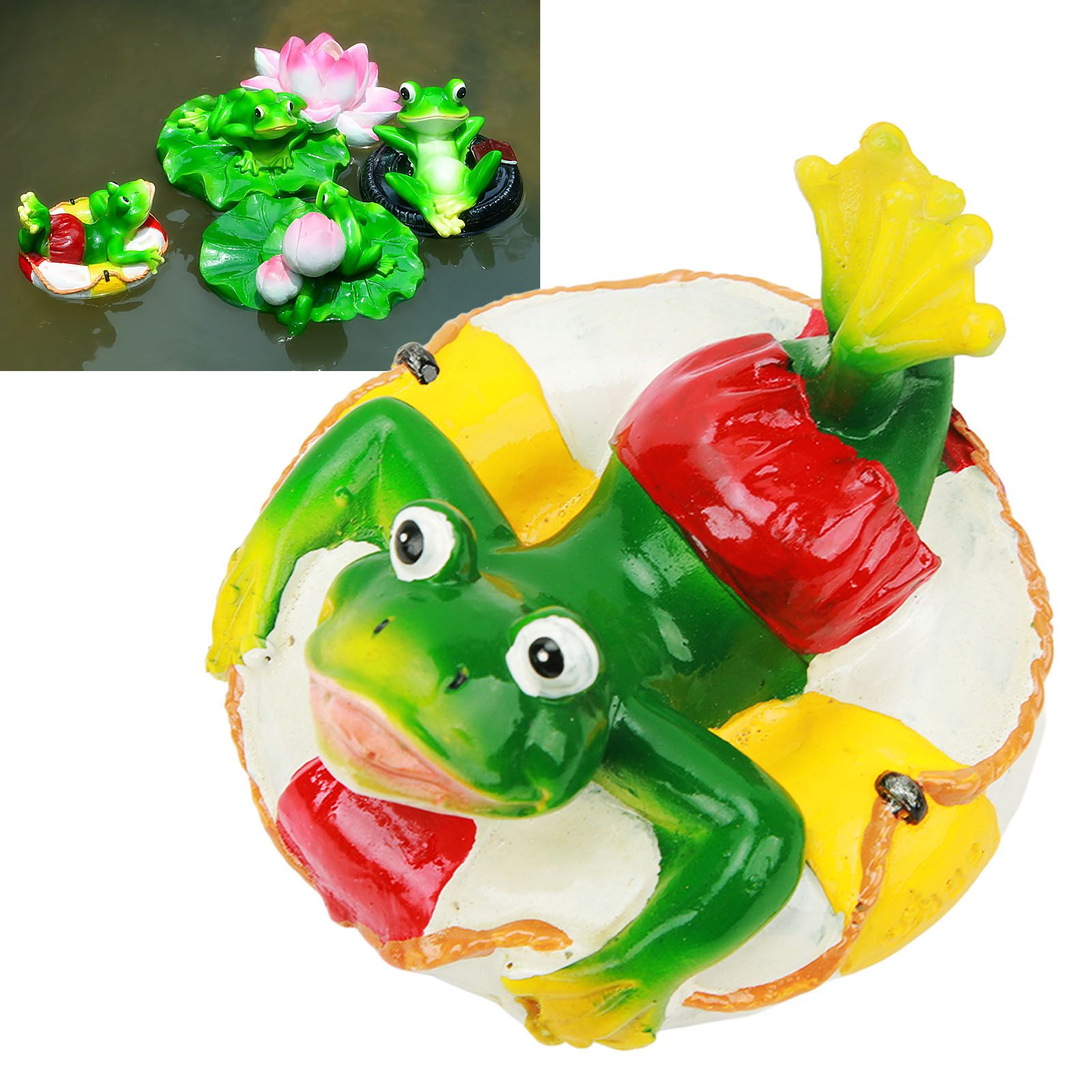 Frog Pond Ornaments Resin Colorfast Easy Float Water Floating Frog Garden view 12