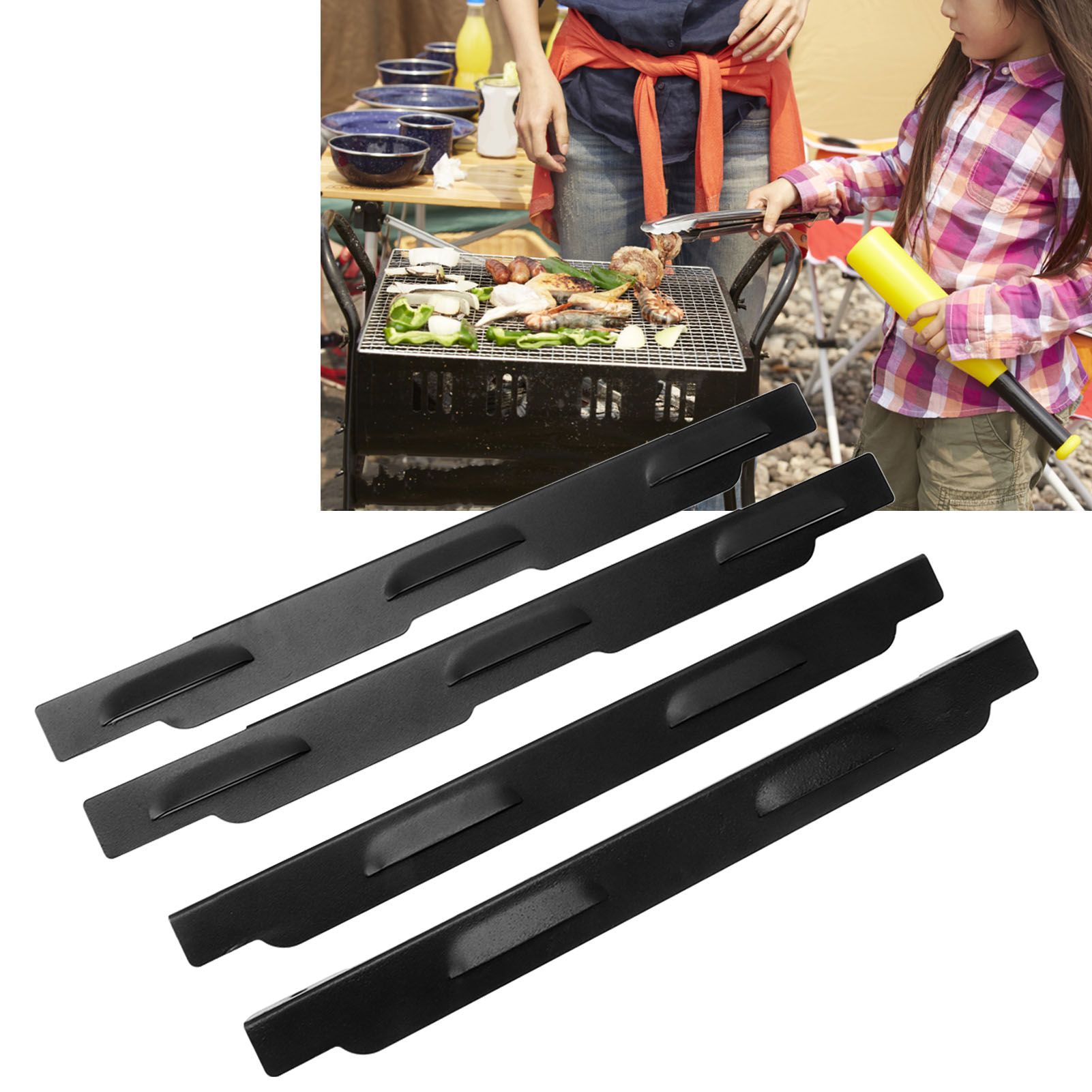 4pcs Barbecue Wind Screen Professional Portable Stainless Steel Grill Wind view 11