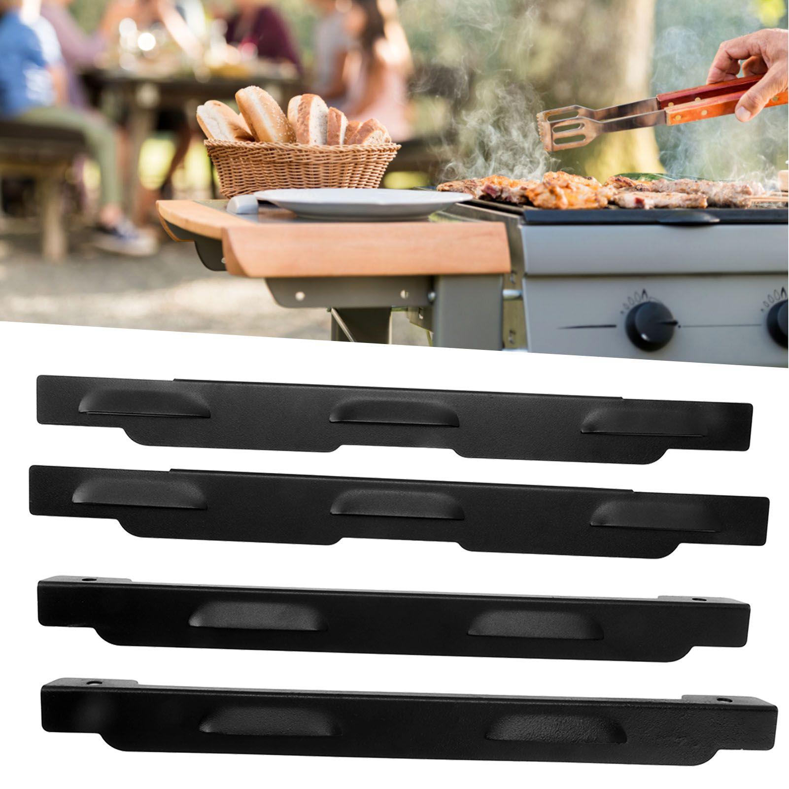 4pcs Barbecue Wind Screen Professional Portable Stainless Steel Grill Wind view 12