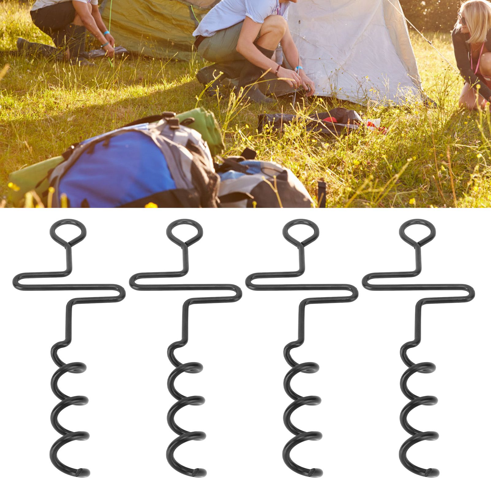 4PCS Spiral Tent Tacks Iron Stable Spiral Type Heavy Duty Spiral Tent Stake view 11