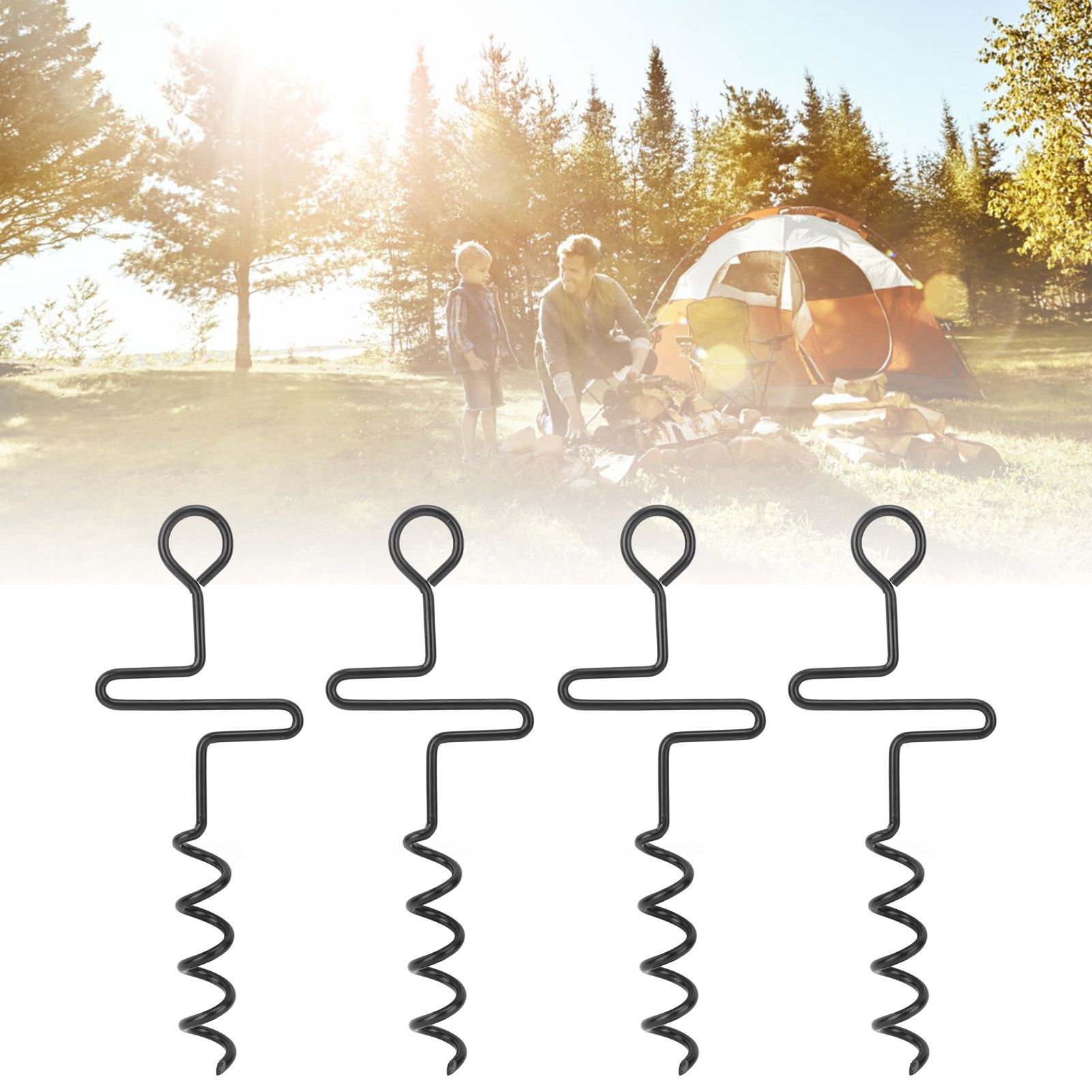 4PCS Spiral Tent Tacks Iron Stable Spiral Type Heavy Duty Spiral Tent Stake view 12