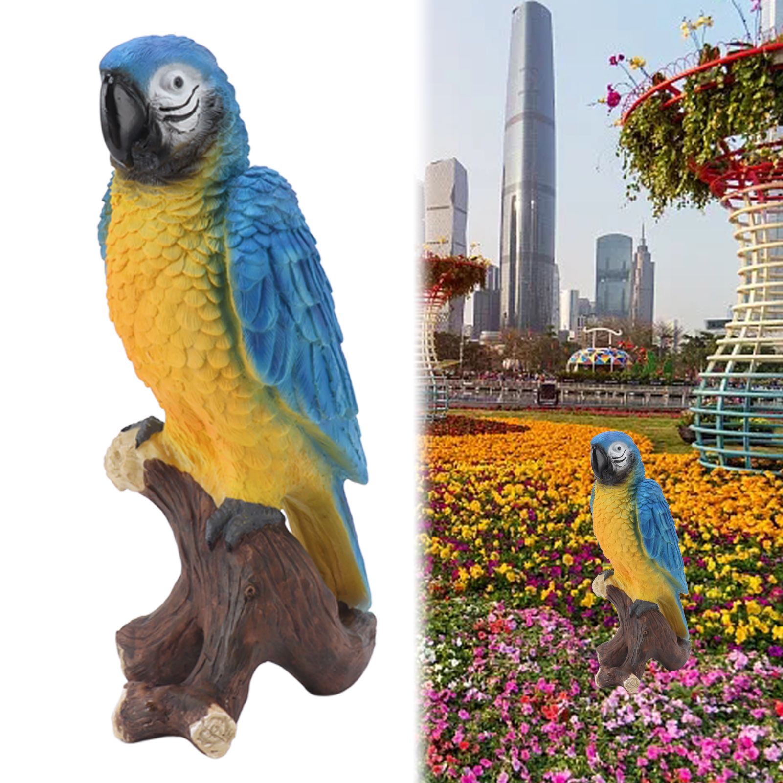 Resin Parrot Statue Simulation Parrot Decoration Resin Animals Figurine view 11